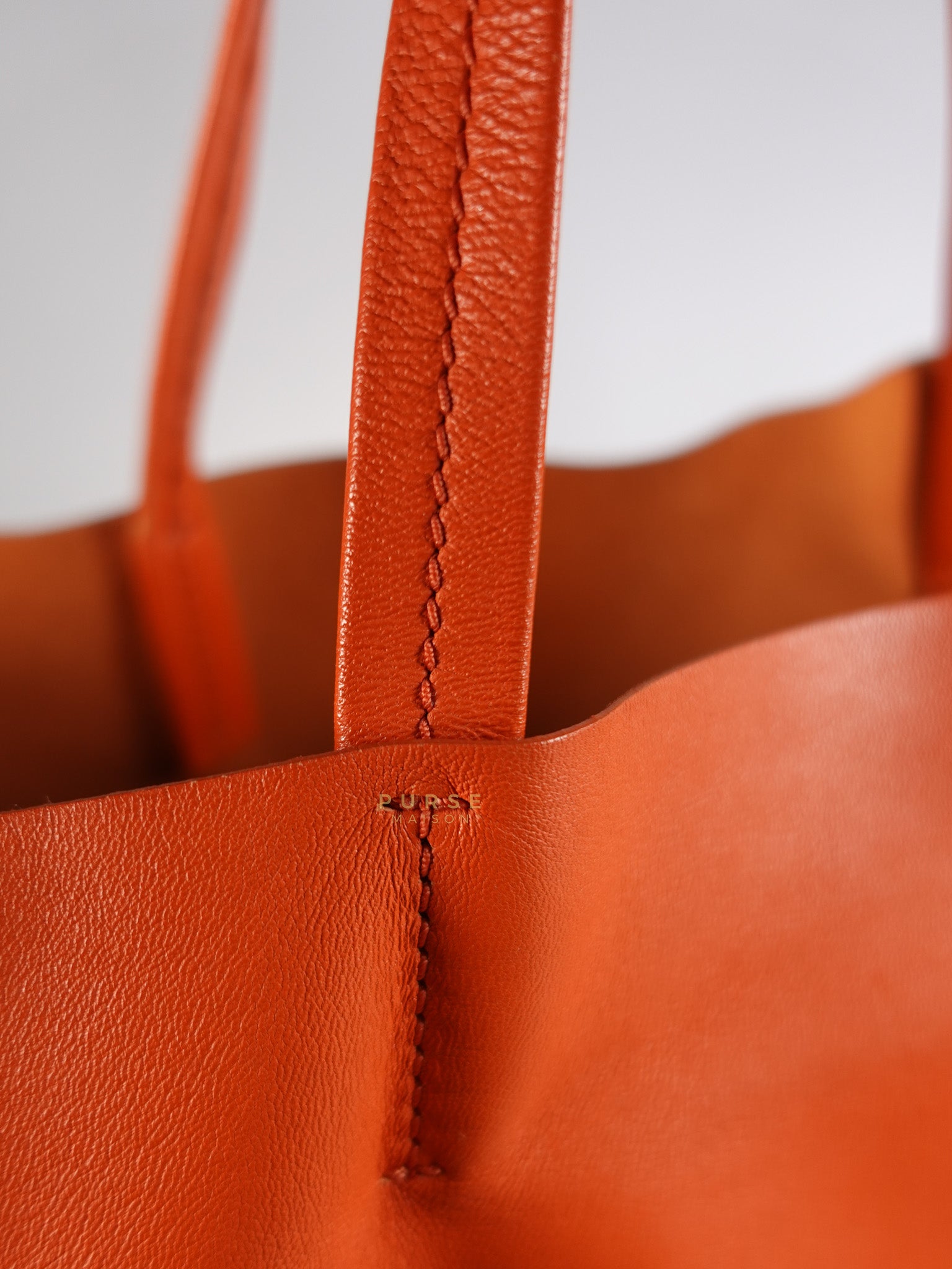 Horizontal Cabas Tote Bag Large in Orange & Red | Purse Maison Luxury Bags Shop