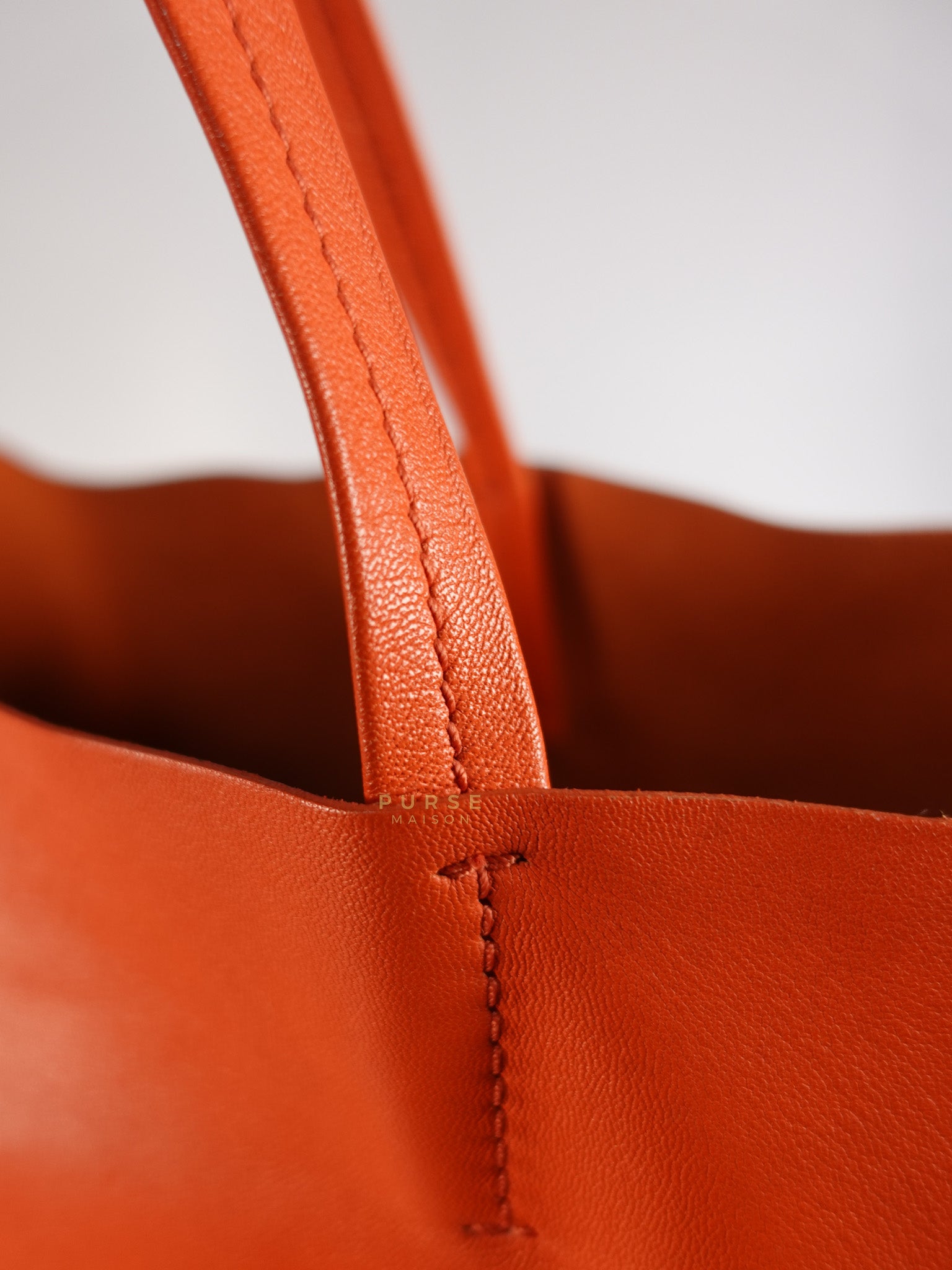 Horizontal Cabas Tote Bag Large in Orange & Red | Purse Maison Luxury Bags Shop