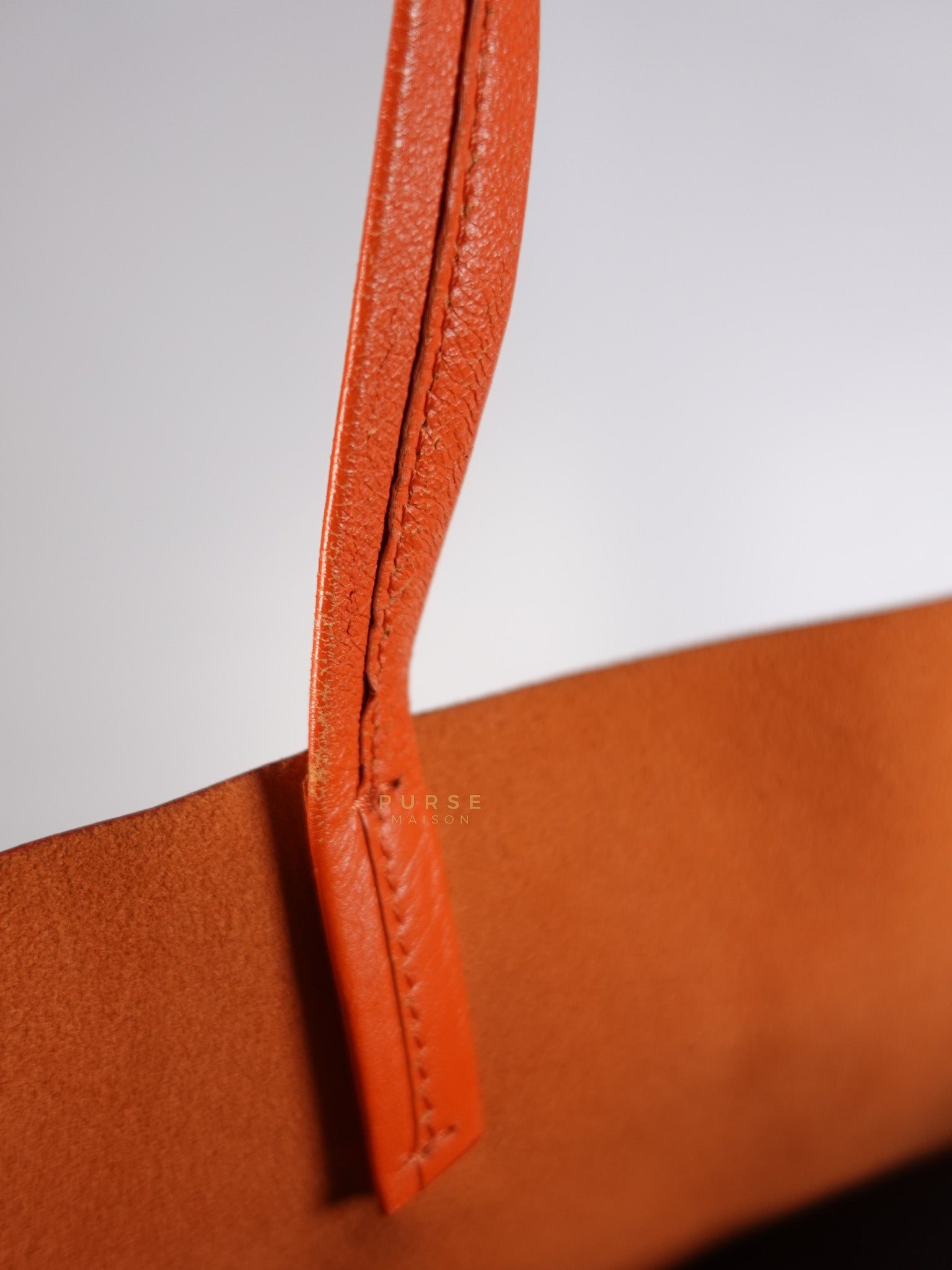 Horizontal Cabas Tote Bag Large in Orange & Red | Purse Maison Luxury Bags Shop