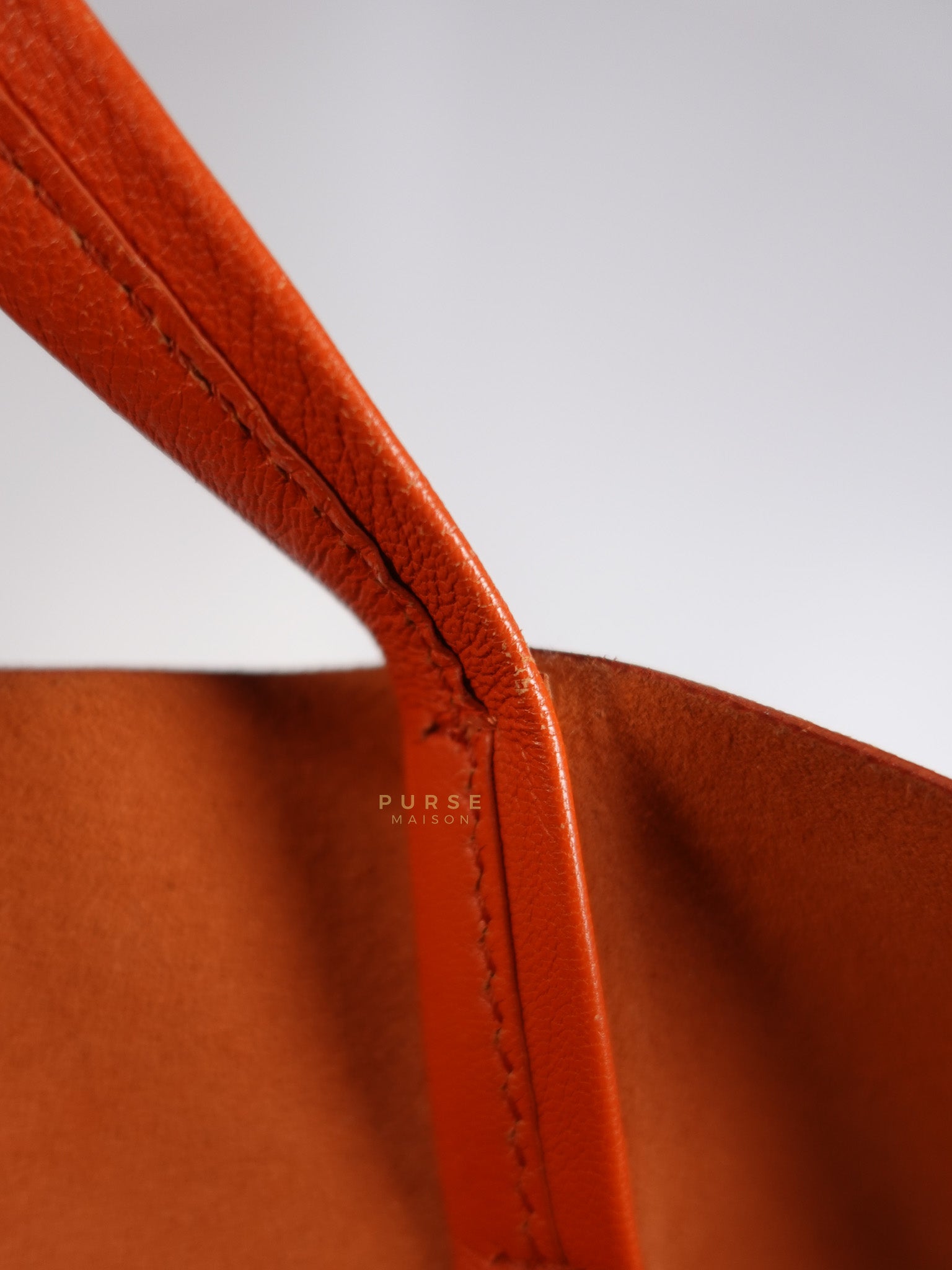 Horizontal Cabas Tote Bag Large in Orange & Red | Purse Maison Luxury Bags Shop