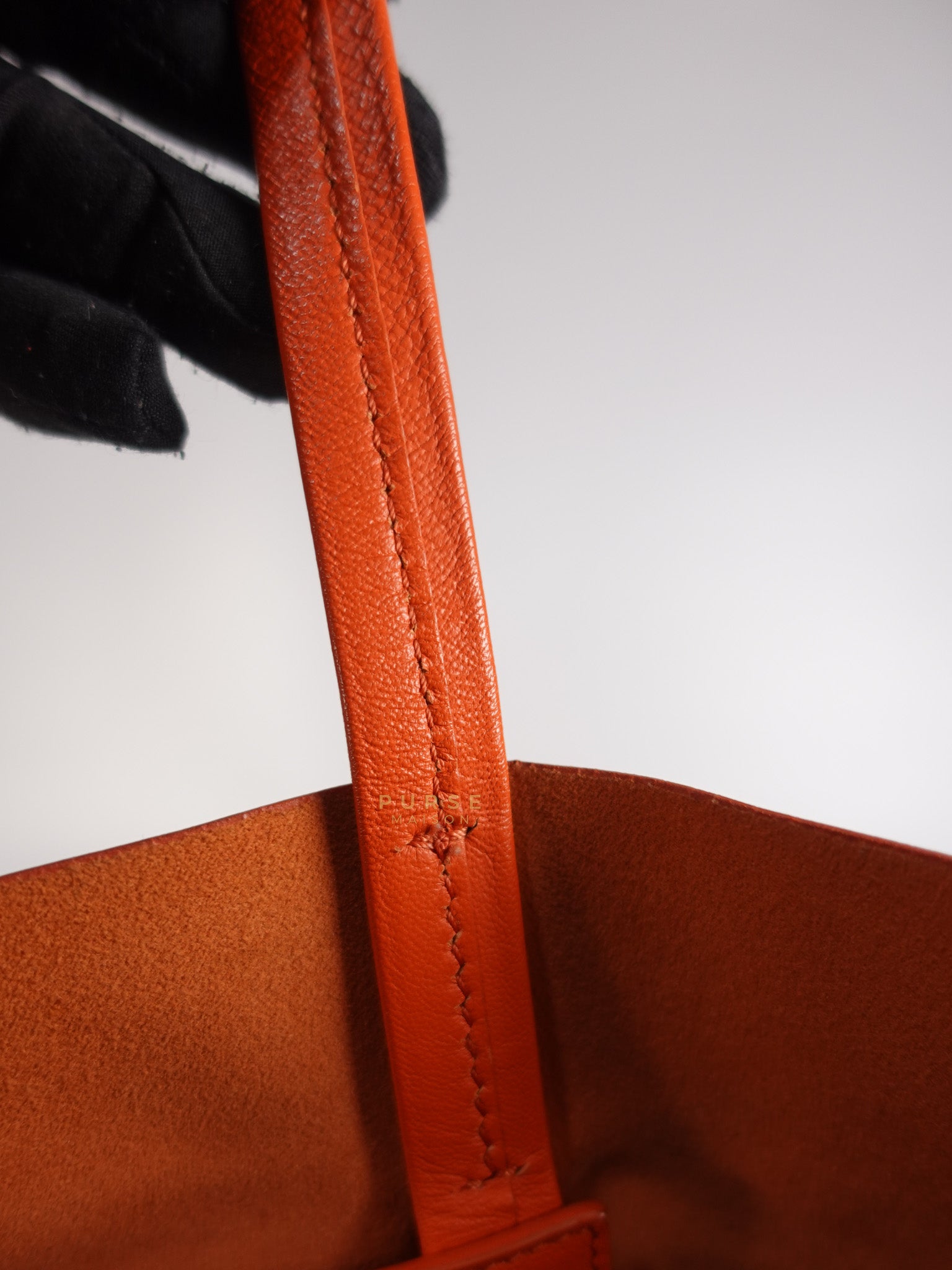 Horizontal Cabas Tote Bag Large in Orange & Red | Purse Maison Luxury Bags Shop