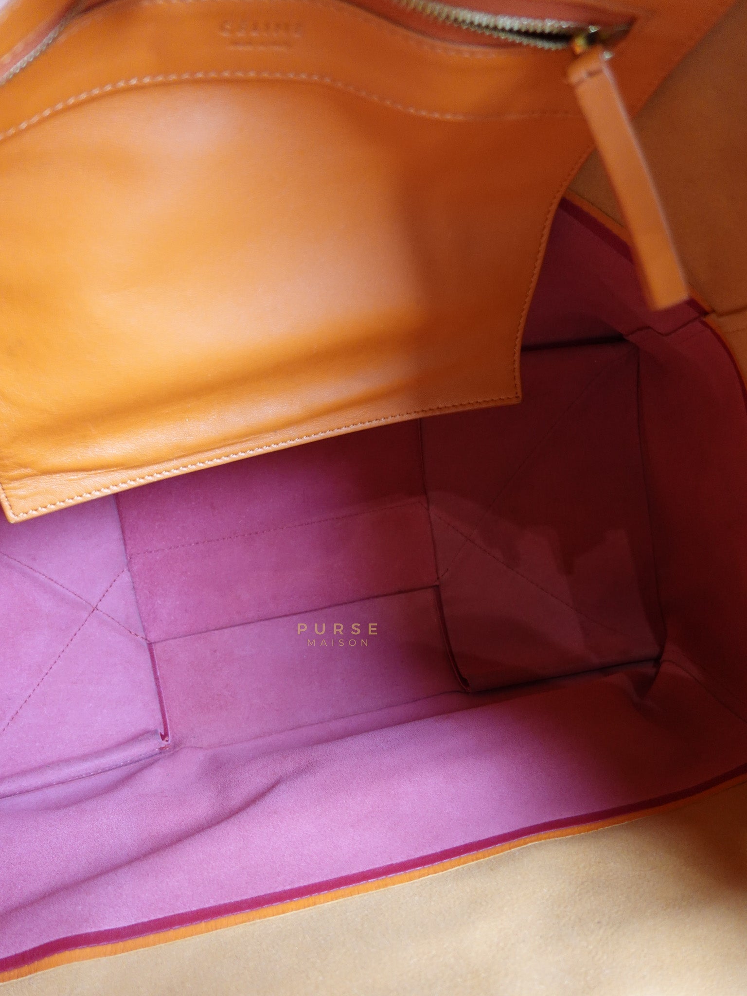 Horizontal Cabas Tote Bag Large in Orange & Red | Purse Maison Luxury Bags Shop