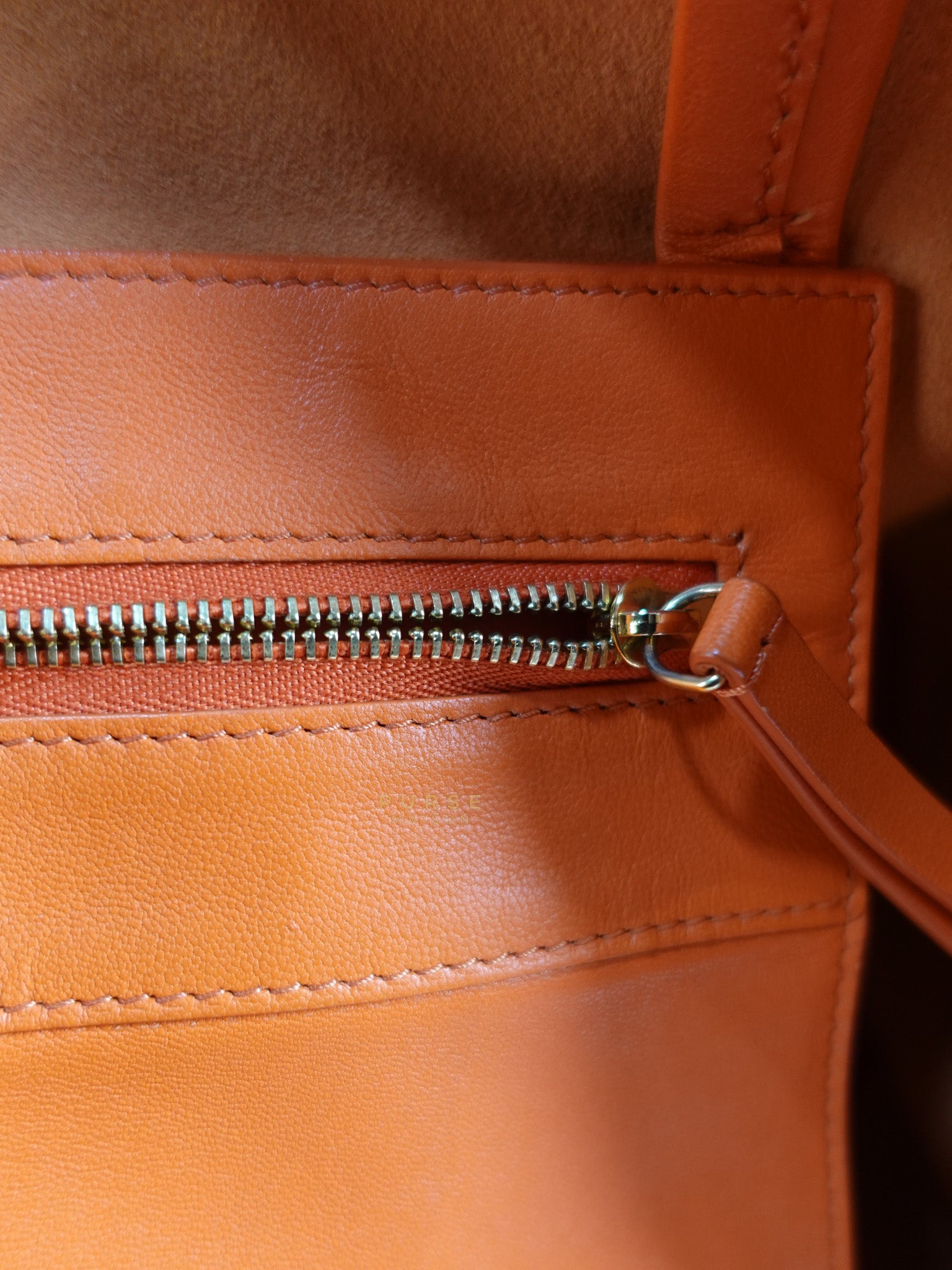 Horizontal Cabas Tote Bag Large in Orange & Red | Purse Maison Luxury Bags Shop