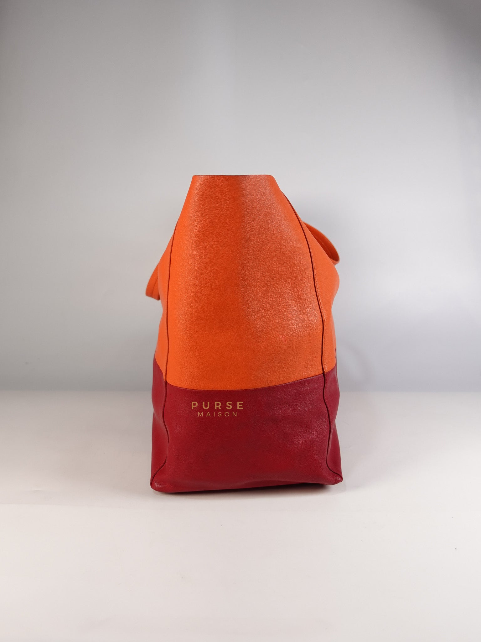 Horizontal Cabas Tote Bag Large in Orange & Red | Purse Maison Luxury Bags Shop