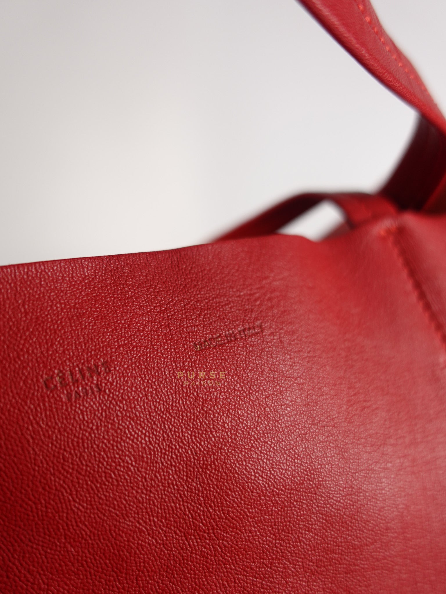 Horizontal Tote Bag 2way Large in Red & Brown | Purse Maison Luxury Bags Shop