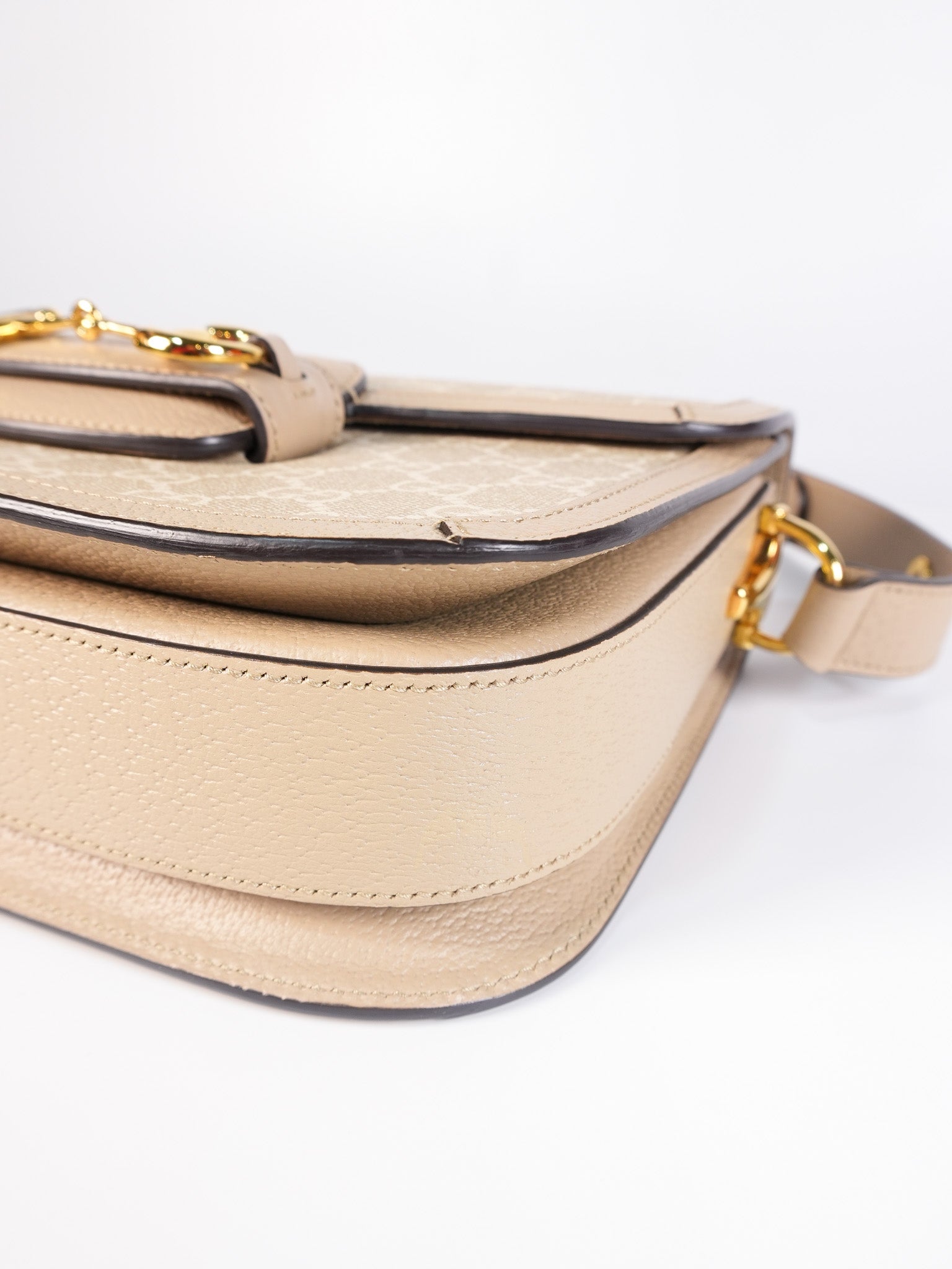 Horsebit 1955 in Beige Supreme Canvas Shoulder Bag | Purse Maison Luxury Bags Shop