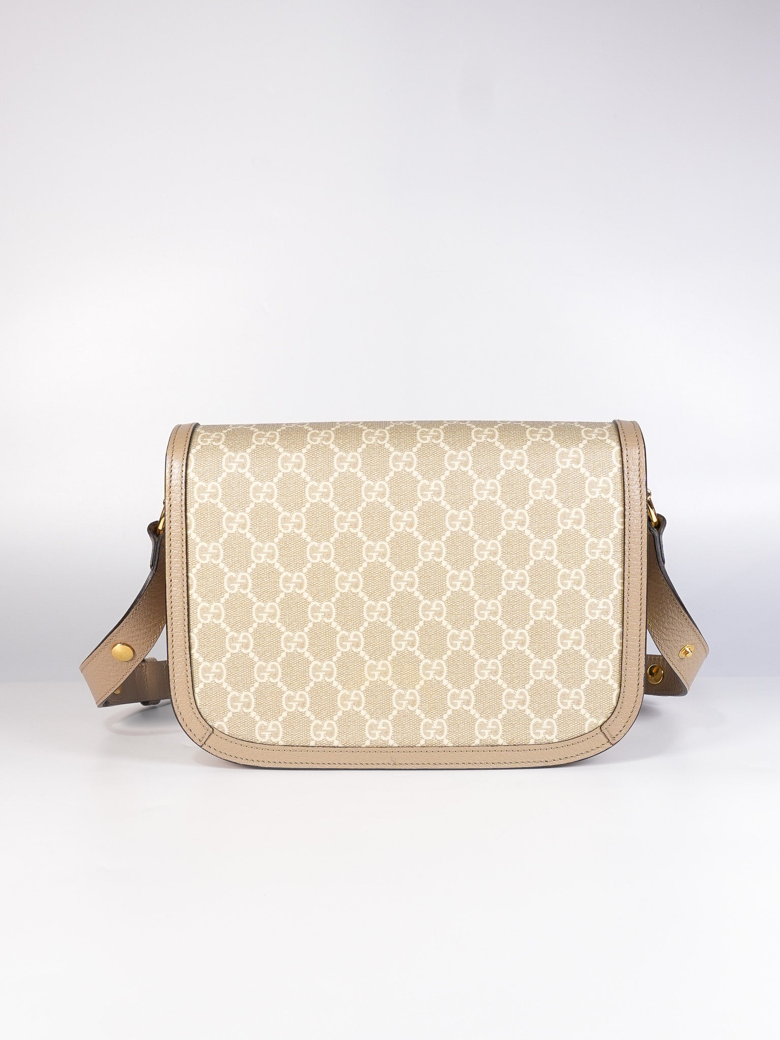 Horsebit 1955 in Beige Supreme Canvas Shoulder Bag | Purse Maison Luxury Bags Shop