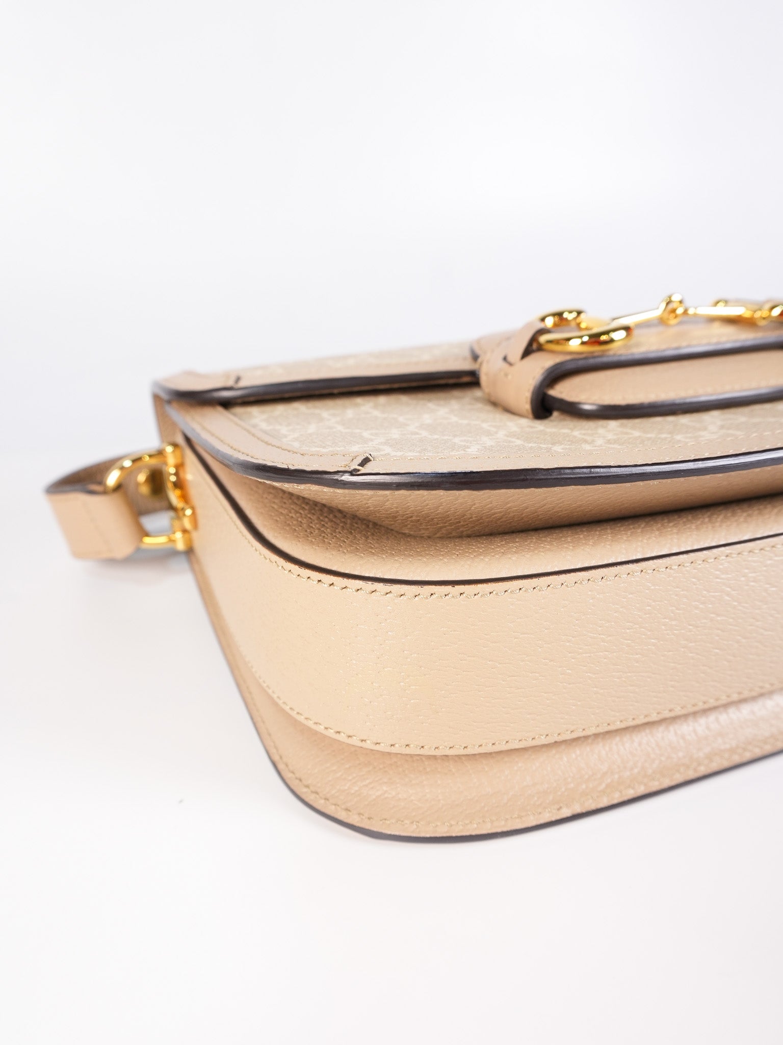 Horsebit 1955 in Beige Supreme Canvas Shoulder Bag | Purse Maison Luxury Bags Shop