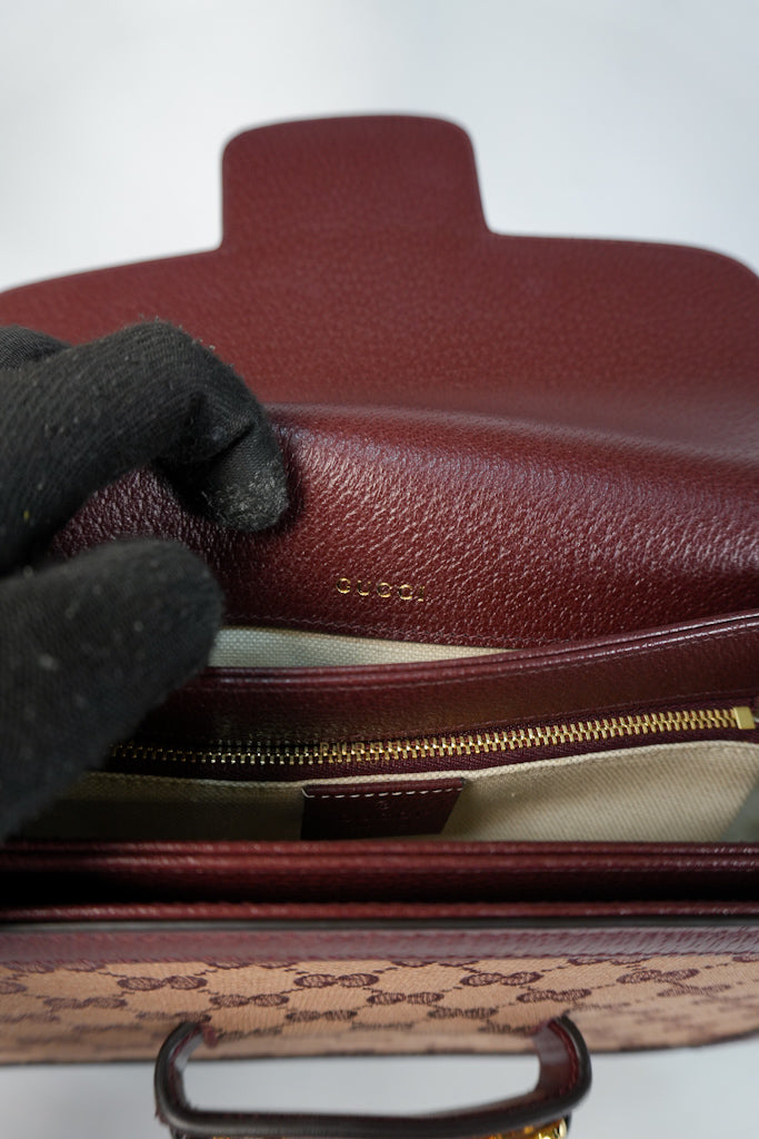 Horsebit 1955 in Bordeaux Supreme Canvas Leather | Purse Maison Luxury Bags Shop