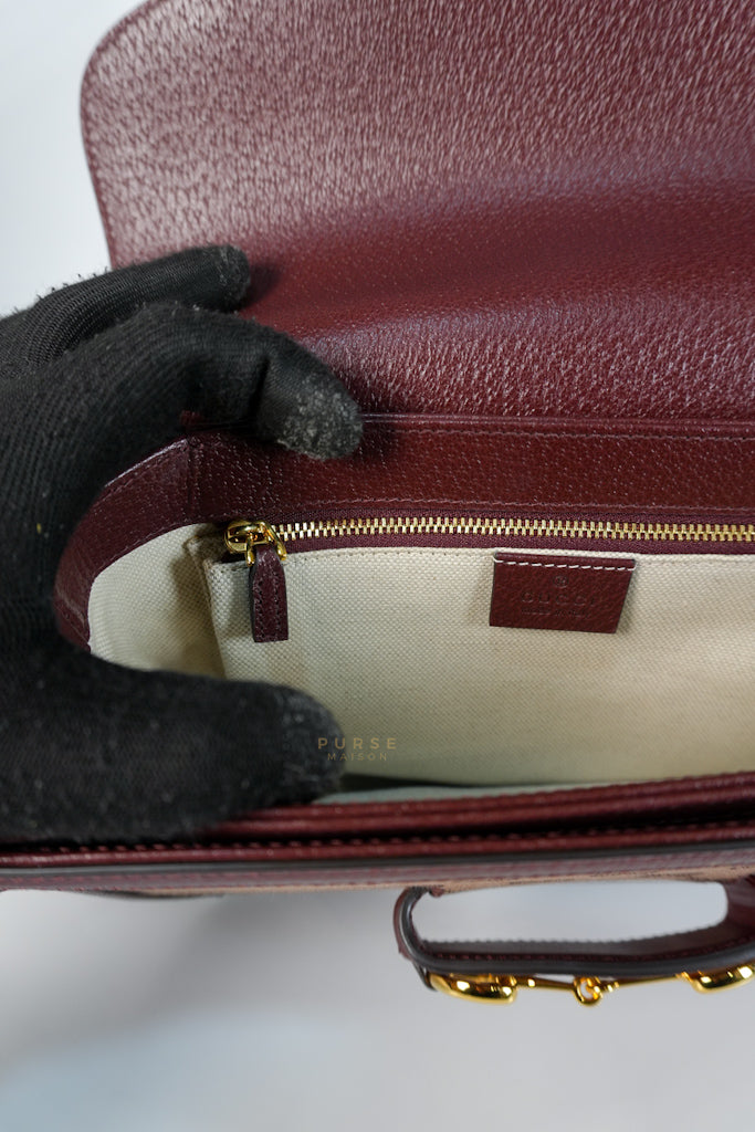Horsebit 1955 in Bordeaux Supreme Canvas Leather | Purse Maison Luxury Bags Shop