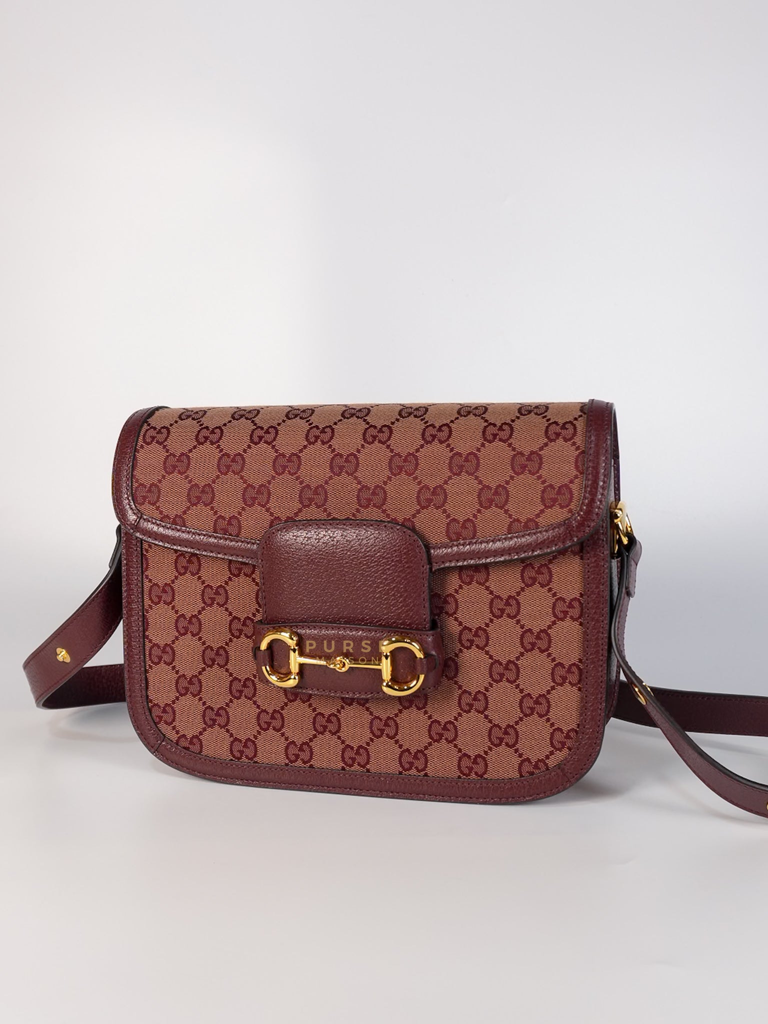 Horsebit 1955 in Bordeaux Supreme Canvas Leather | Purse Maison Luxury Bags Shop