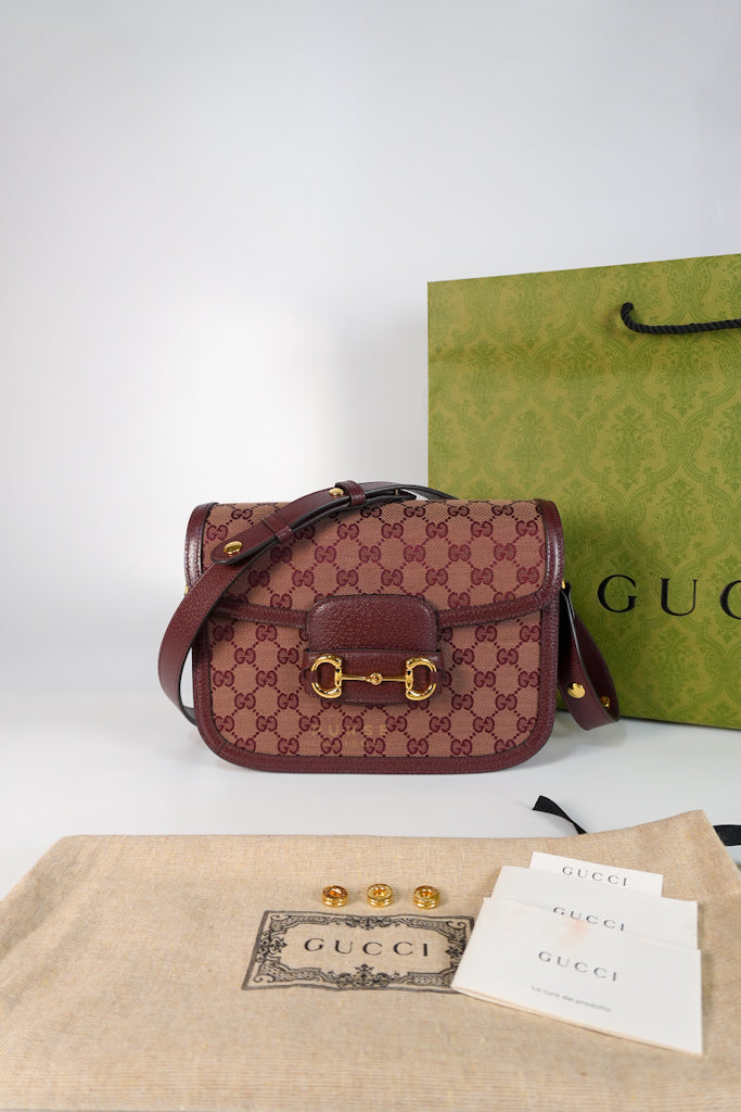 Horsebit 1955 in Bordeaux Supreme Canvas Leather | Purse Maison Luxury Bags Shop