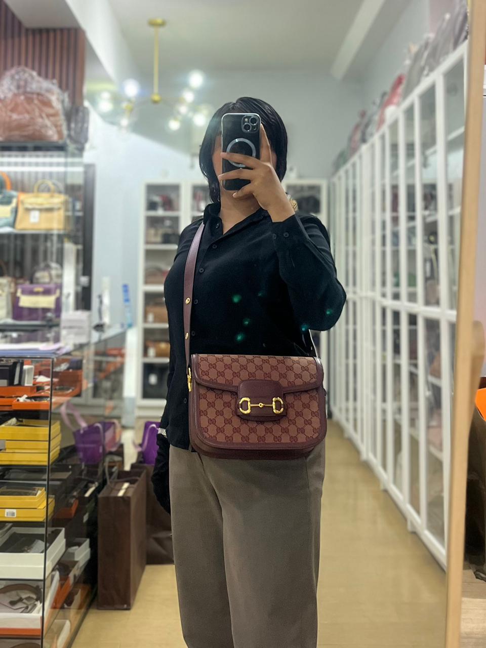 Horsebit 1955 in Bordeaux Supreme Canvas Leather | Purse Maison Luxury Bags Shop