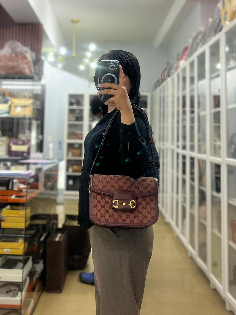 Horsebit 1955 in Bordeaux Supreme Canvas Leather | Purse Maison Luxury Bags Shop