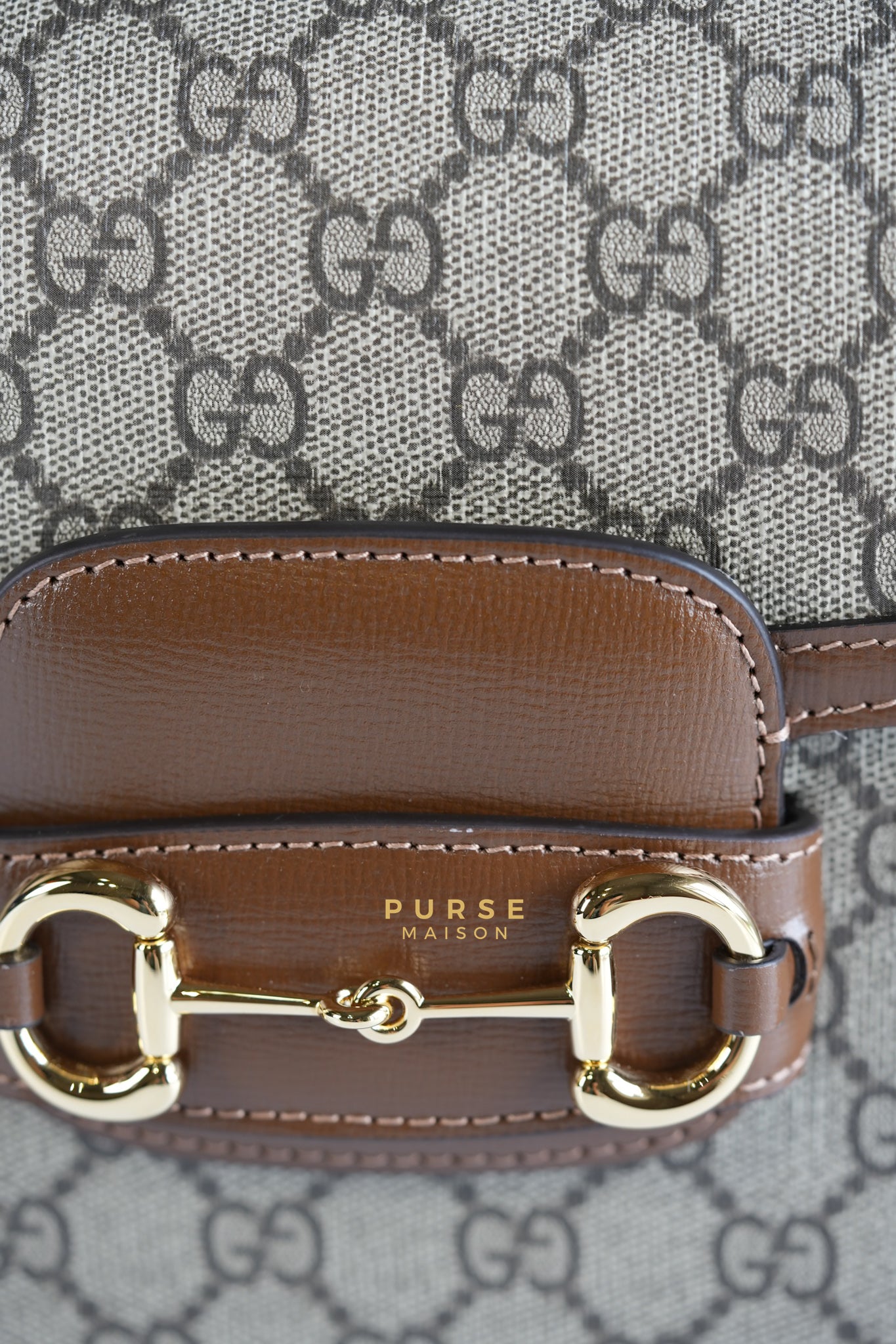 Horsebit 1955 in Brown Supreme Canvas Leather | Purse Maison Luxury Bags Shop