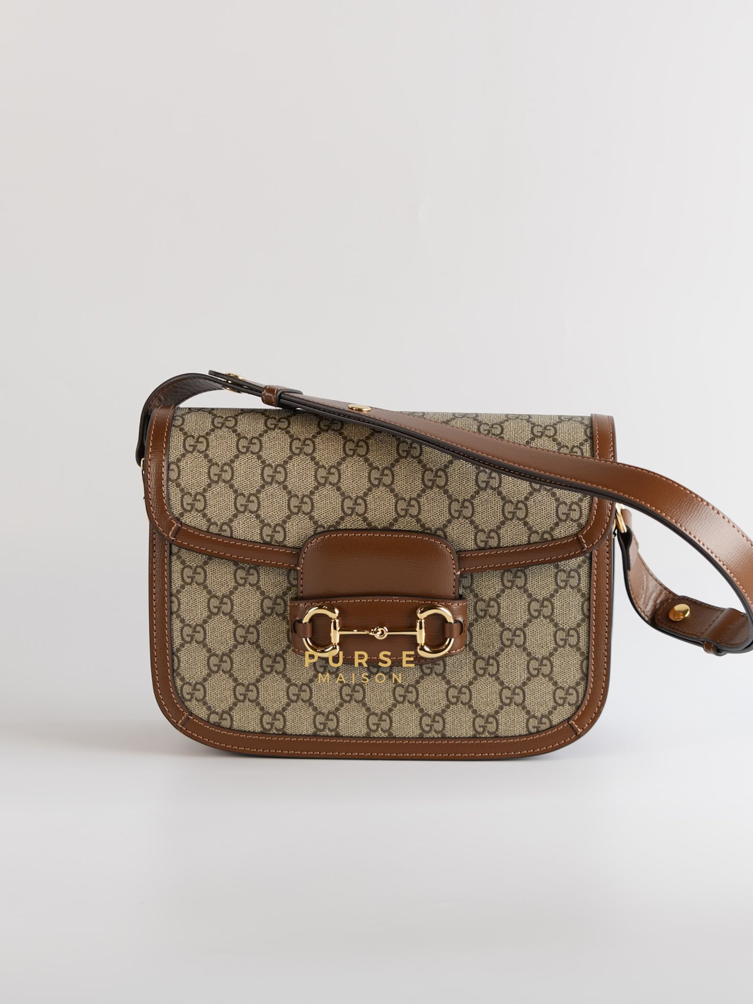 Horsebit 1955 in Brown Supreme Canvas Leather | Purse Maison Luxury Bags Shop