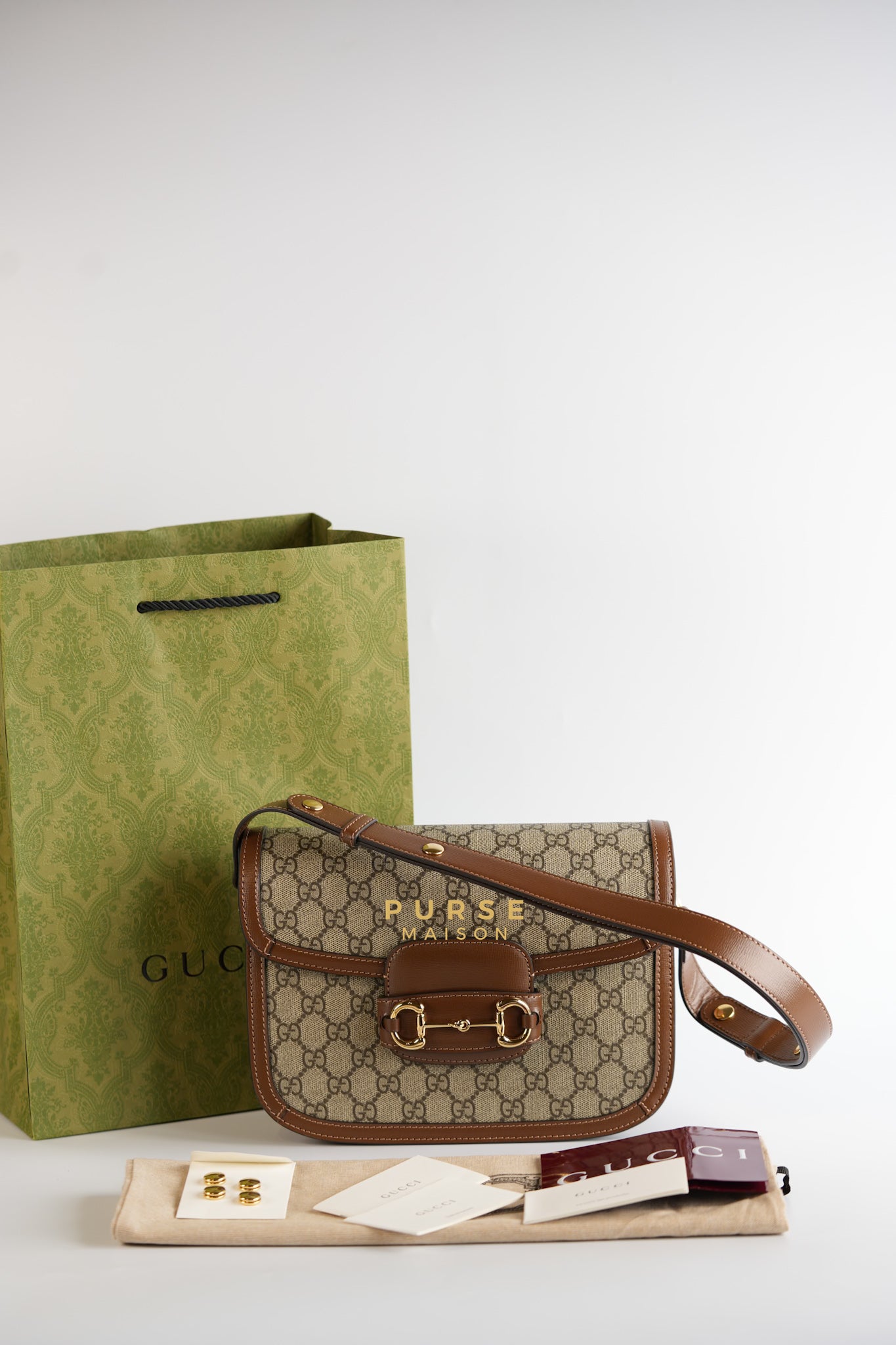 Horsebit 1955 in Brown Supreme Canvas Leather | Purse Maison Luxury Bags Shop