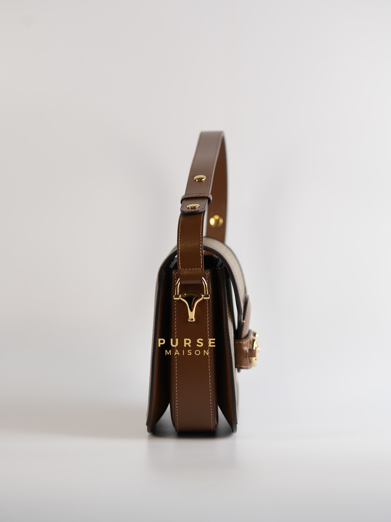 Horsebit 1955 in Brown Supreme Canvas Leather | Purse Maison Luxury Bags Shop