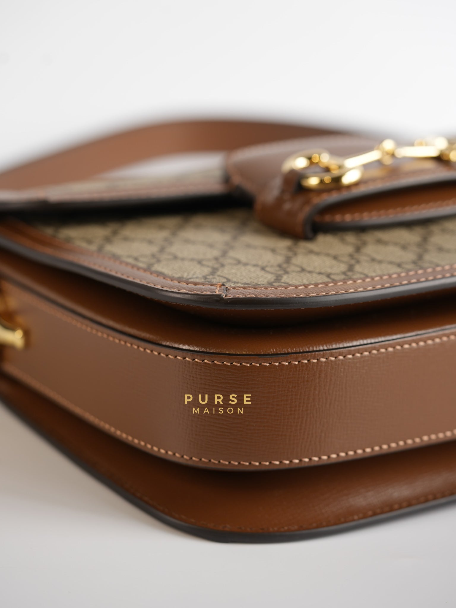 Horsebit 1955 in Brown Supreme Canvas Leather | Purse Maison Luxury Bags Shop