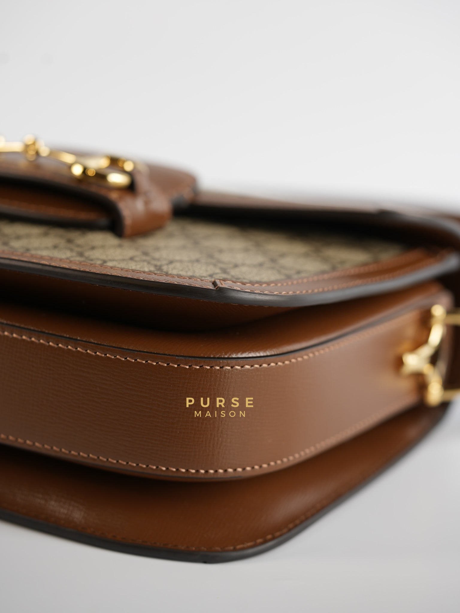 Horsebit 1955 in Brown Supreme Canvas Leather | Purse Maison Luxury Bags Shop