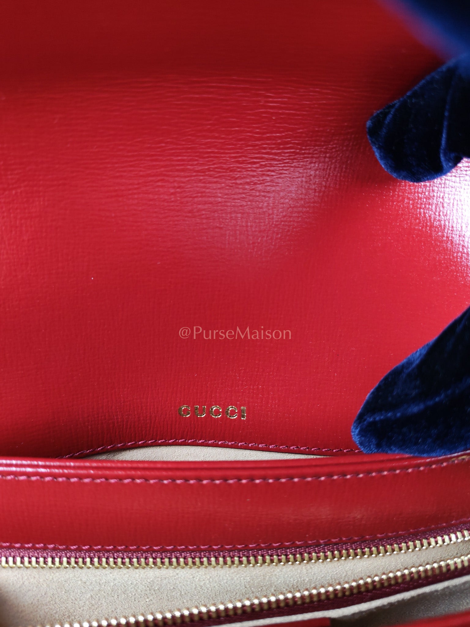 Horsebit 1955 Medium in Beige/Red Canvas | Purse Maison Luxury Bags Shop