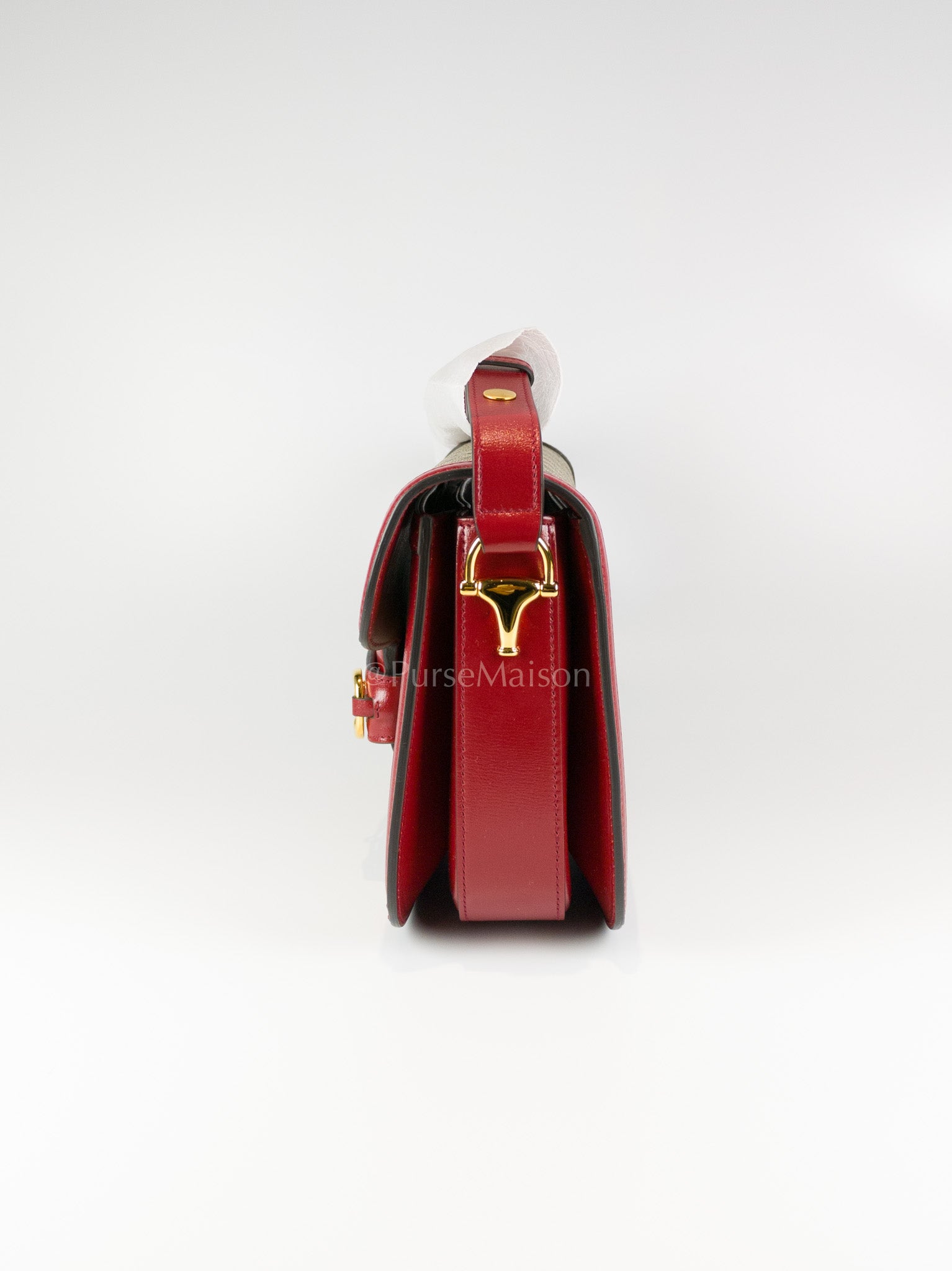 Horsebit 1955 Medium in Beige/Red Canvas | Purse Maison Luxury Bags Shop