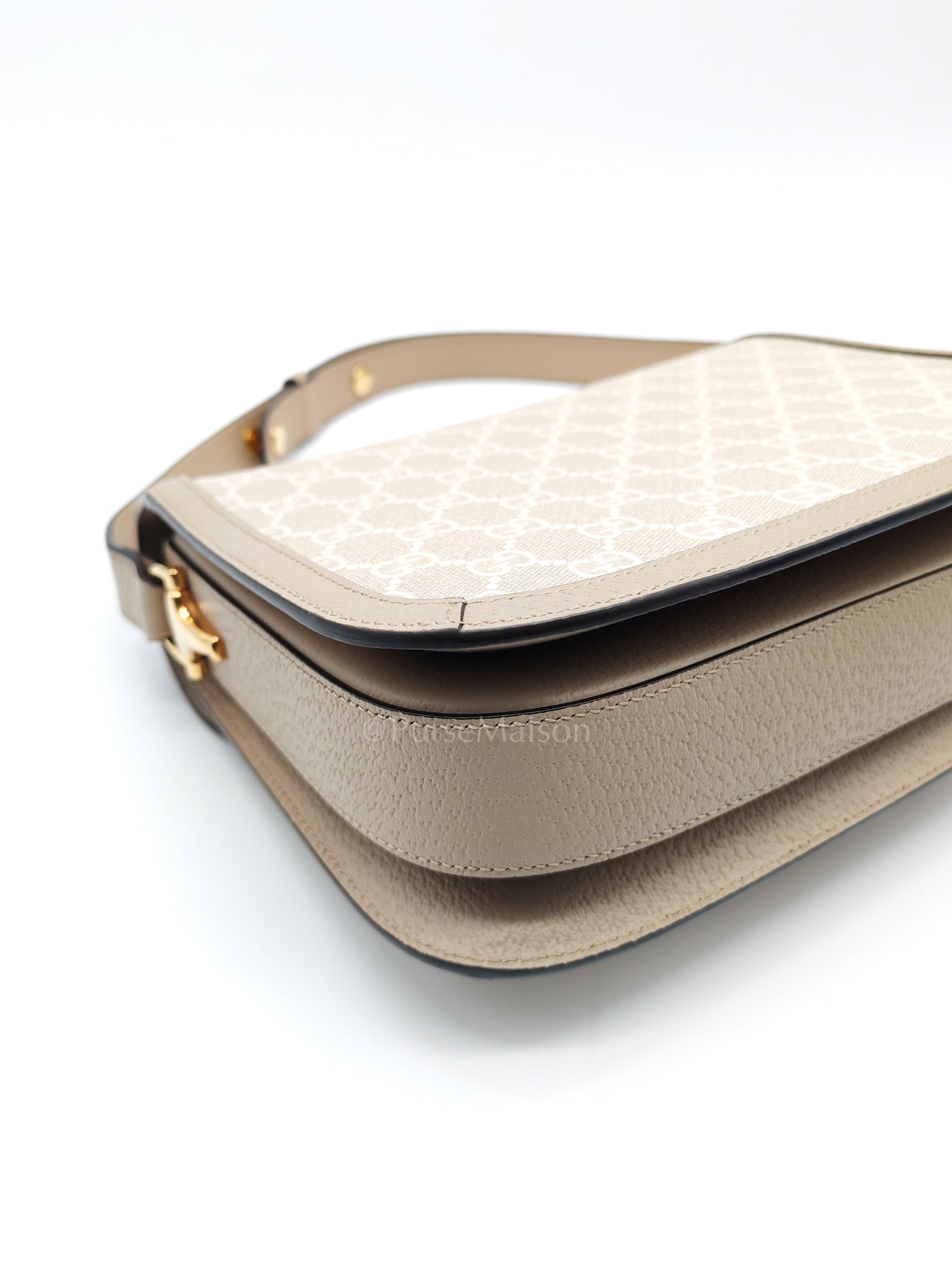 Horsebit 1955 Medium in Beige/White GG Canvas | Purse Maison Luxury Bags Shop
