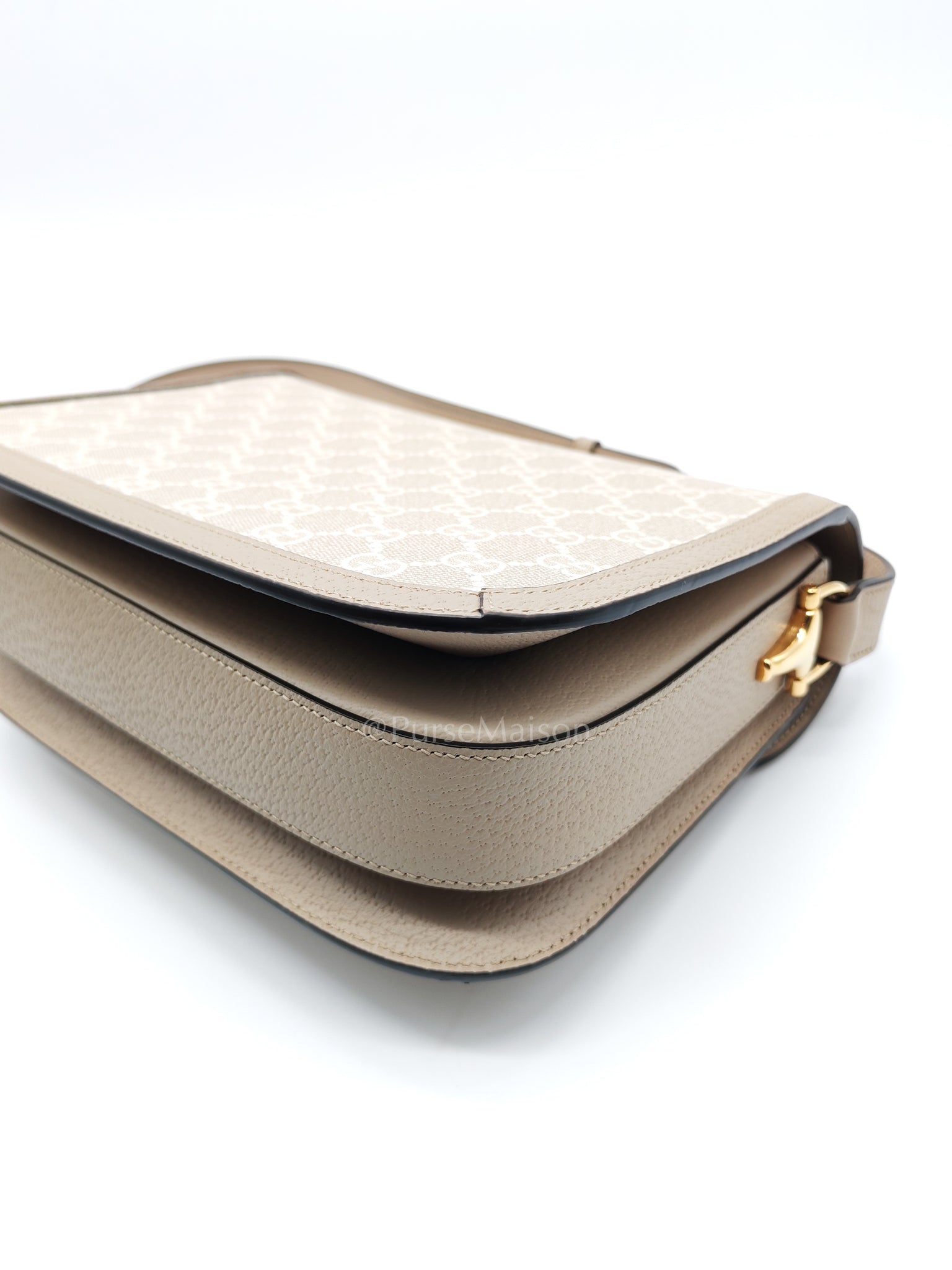 Horsebit 1955 Medium in Beige/White GG Canvas | Purse Maison Luxury Bags Shop