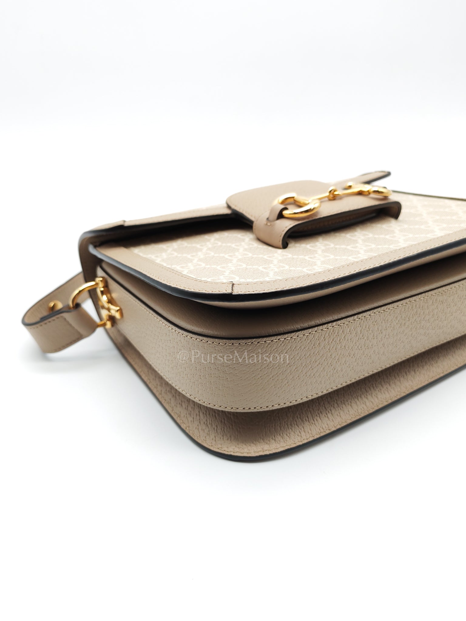 Horsebit 1955 Medium in Beige/White GG Canvas | Purse Maison Luxury Bags Shop