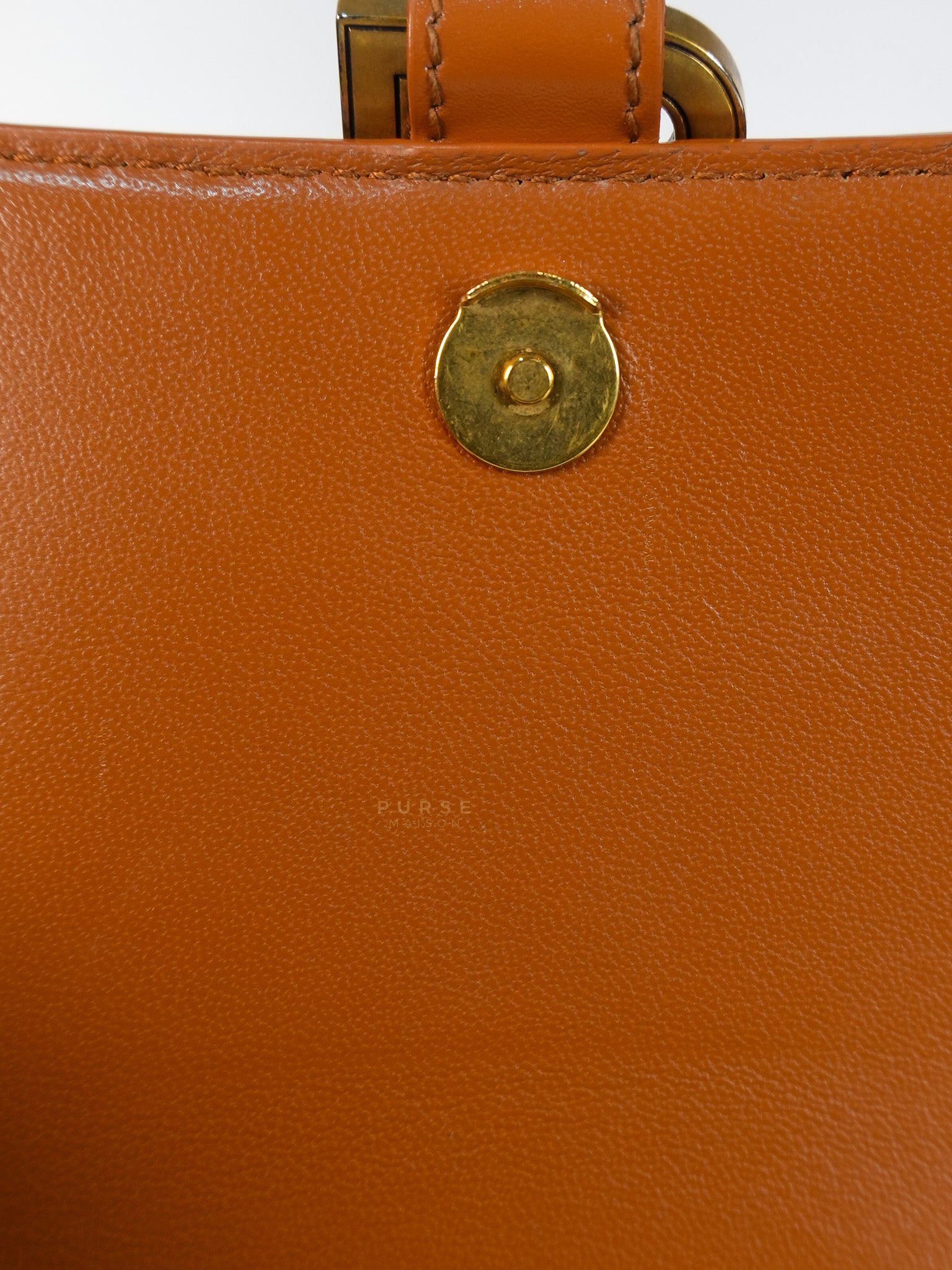 Hourglass in Brown Leather Top Handle Bag | Purse Maison Luxury Bags Shop