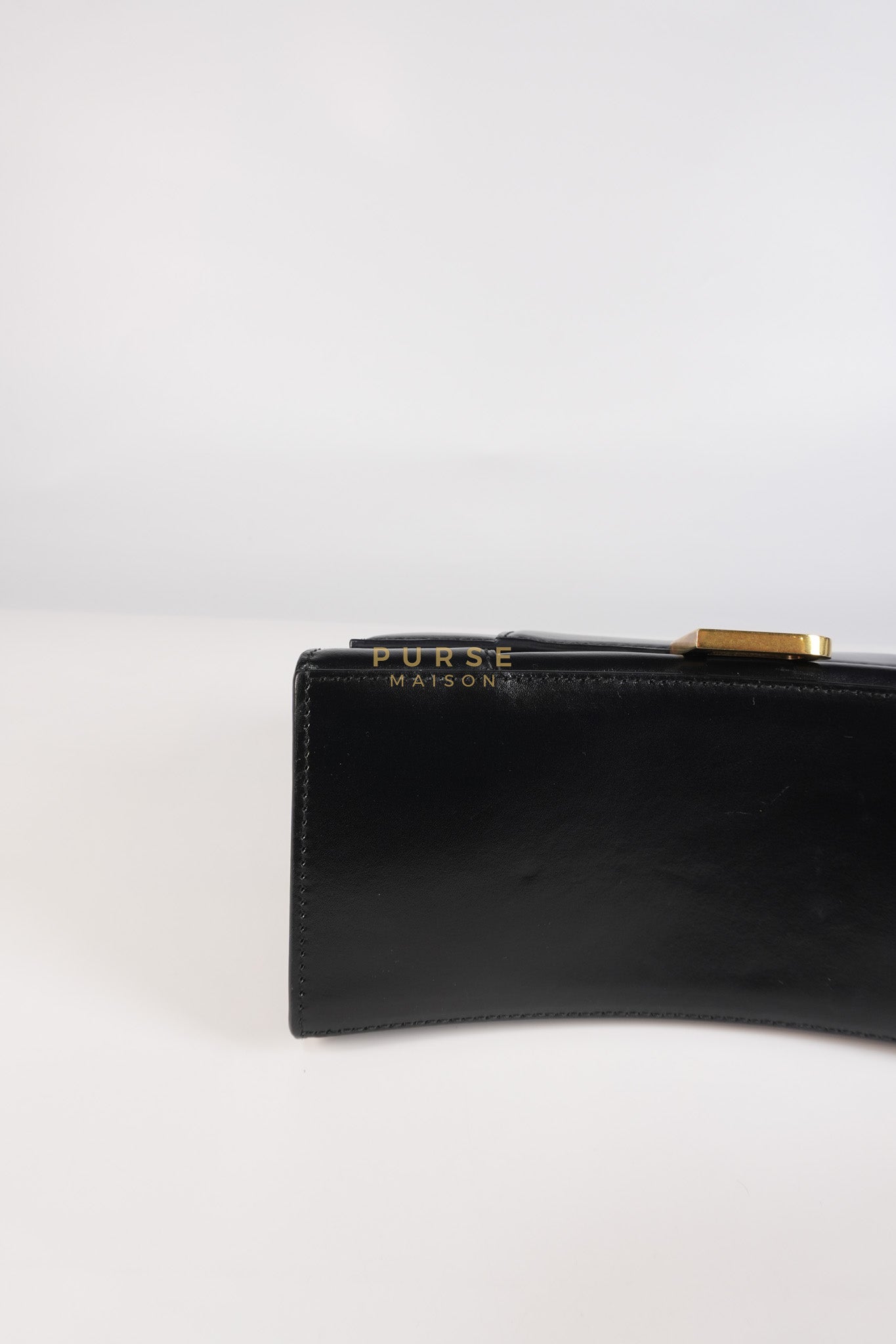 Hourglass Small Black in Smooth Calfskin Leather | Purse Maison Luxury Bags Shop