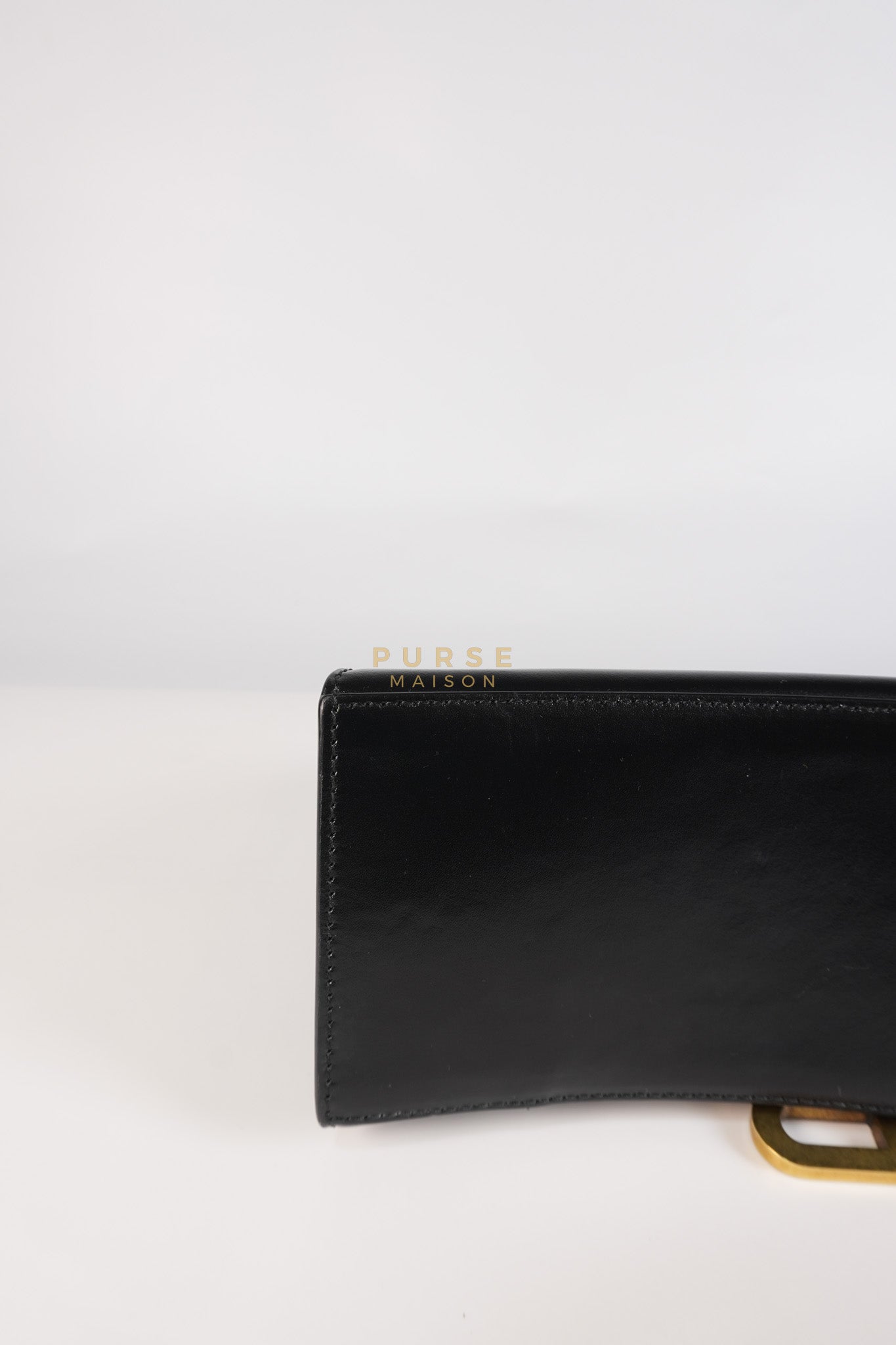 Hourglass Small Black in Smooth Calfskin Leather | Purse Maison Luxury Bags Shop