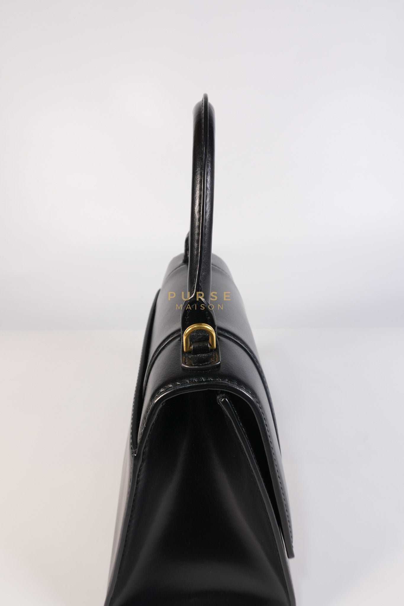 Hourglass Small Black in Smooth Calfskin Leather | Purse Maison Luxury Bags Shop