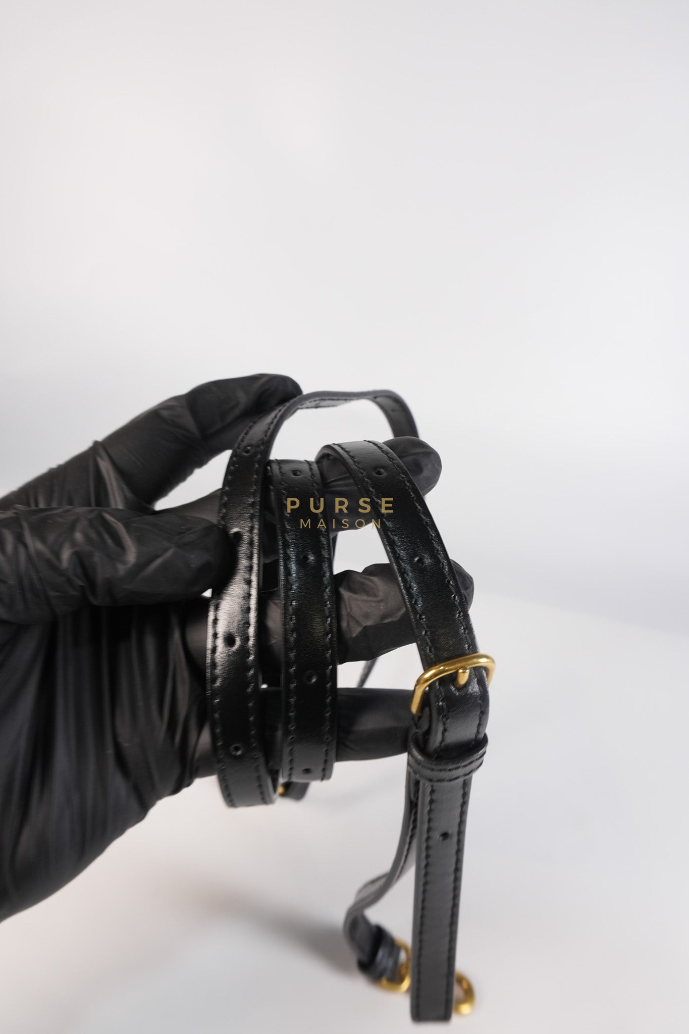 Hourglass Small Black in Smooth Calfskin Leather | Purse Maison Luxury Bags Shop