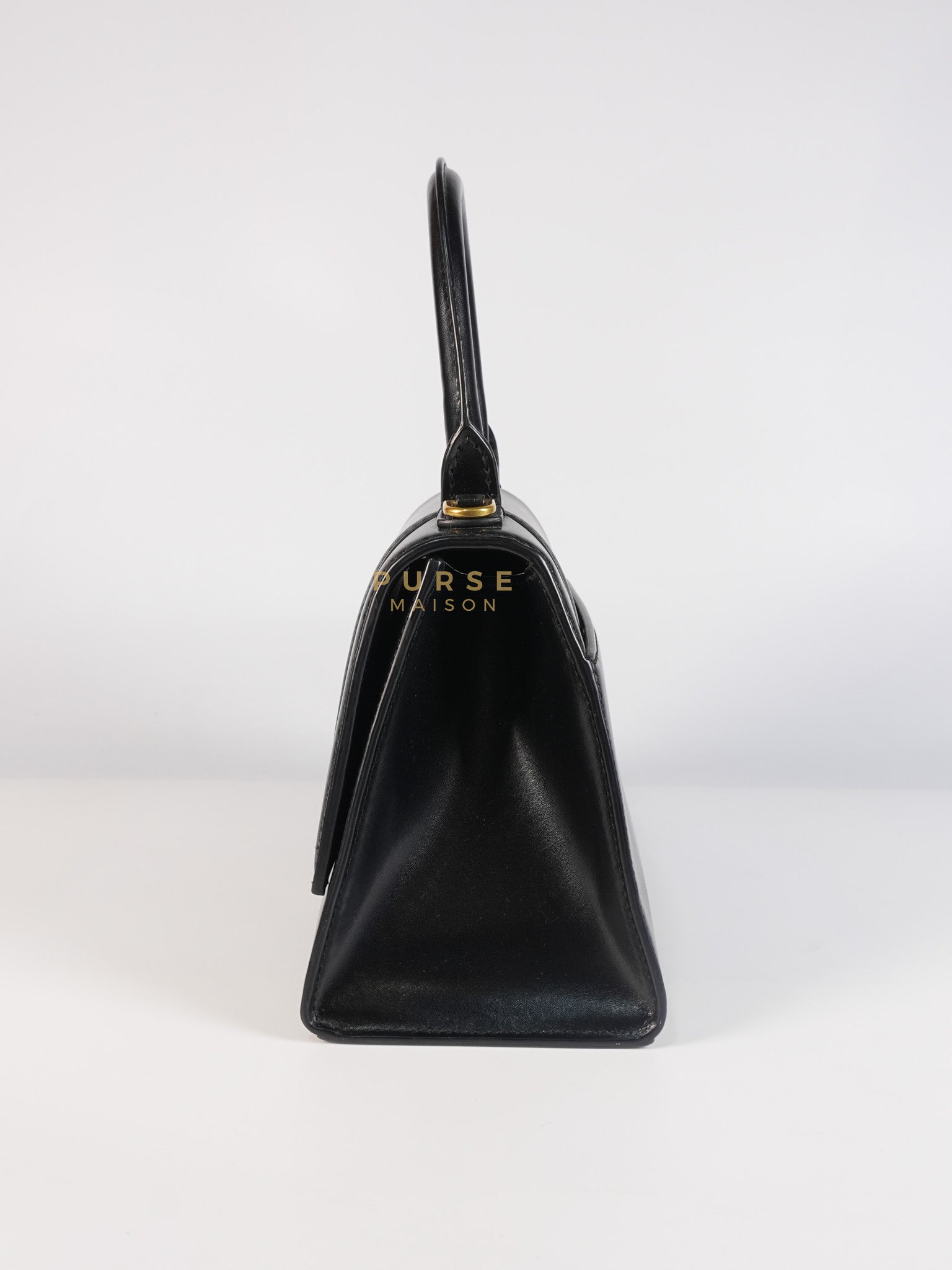 Hourglass Small Black in Smooth Calfskin Leather | Purse Maison Luxury Bags Shop