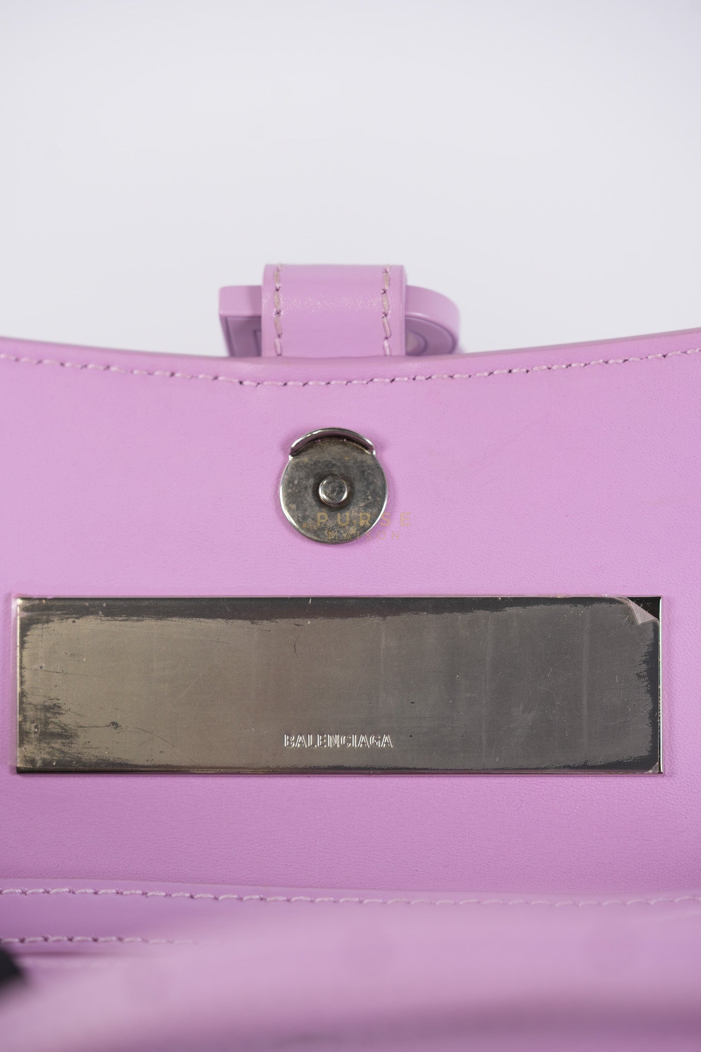Hourglass Stretch in Light Purplish Pink in Smooth Calfskin Leather Shoulder Bag | Purse Maison Luxury Bags Shop