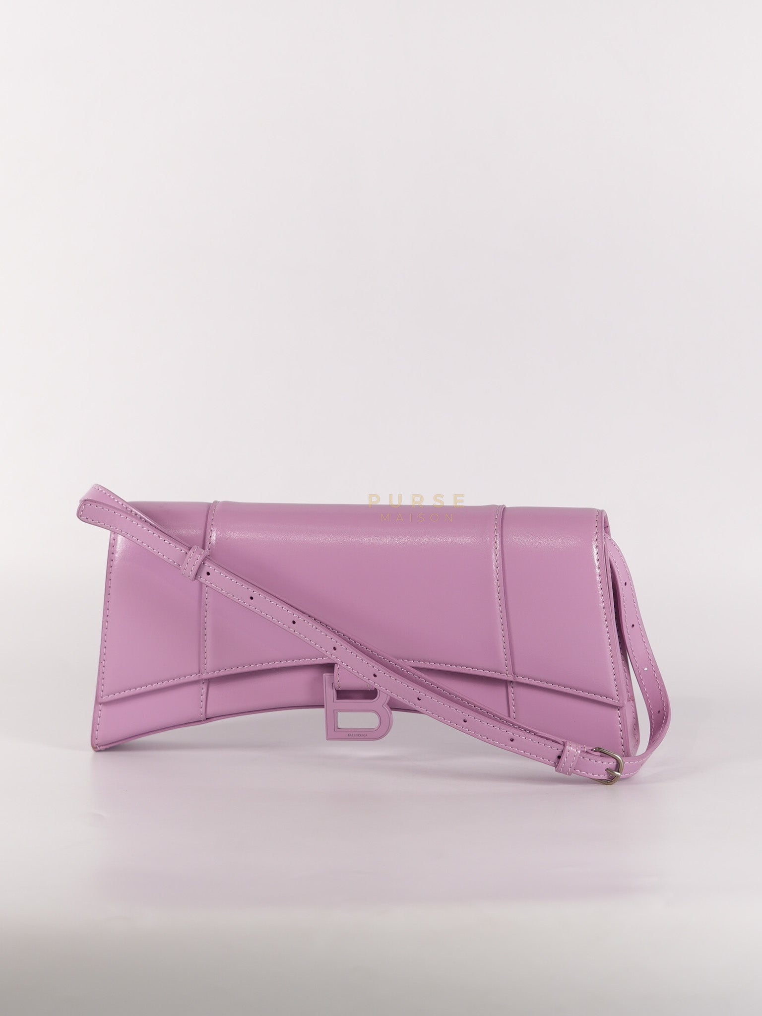 Hourglass Stretch in Light Purplish Pink in Smooth Calfskin Leather Shoulder Bag | Purse Maison Luxury Bags Shop