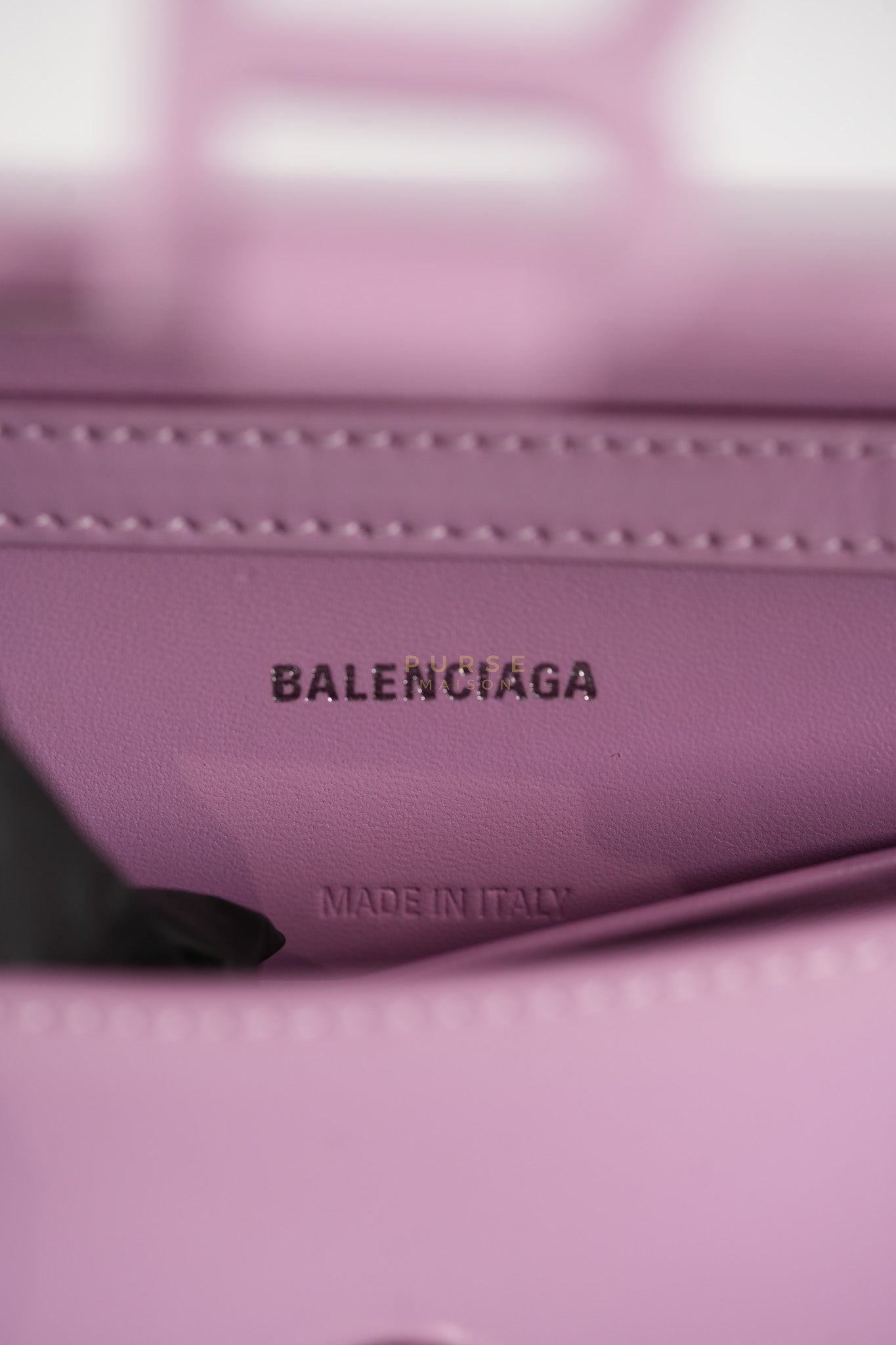 Hourglass Stretch in Light Purplish Pink in Smooth Calfskin Leather Shoulder Bag | Purse Maison Luxury Bags Shop