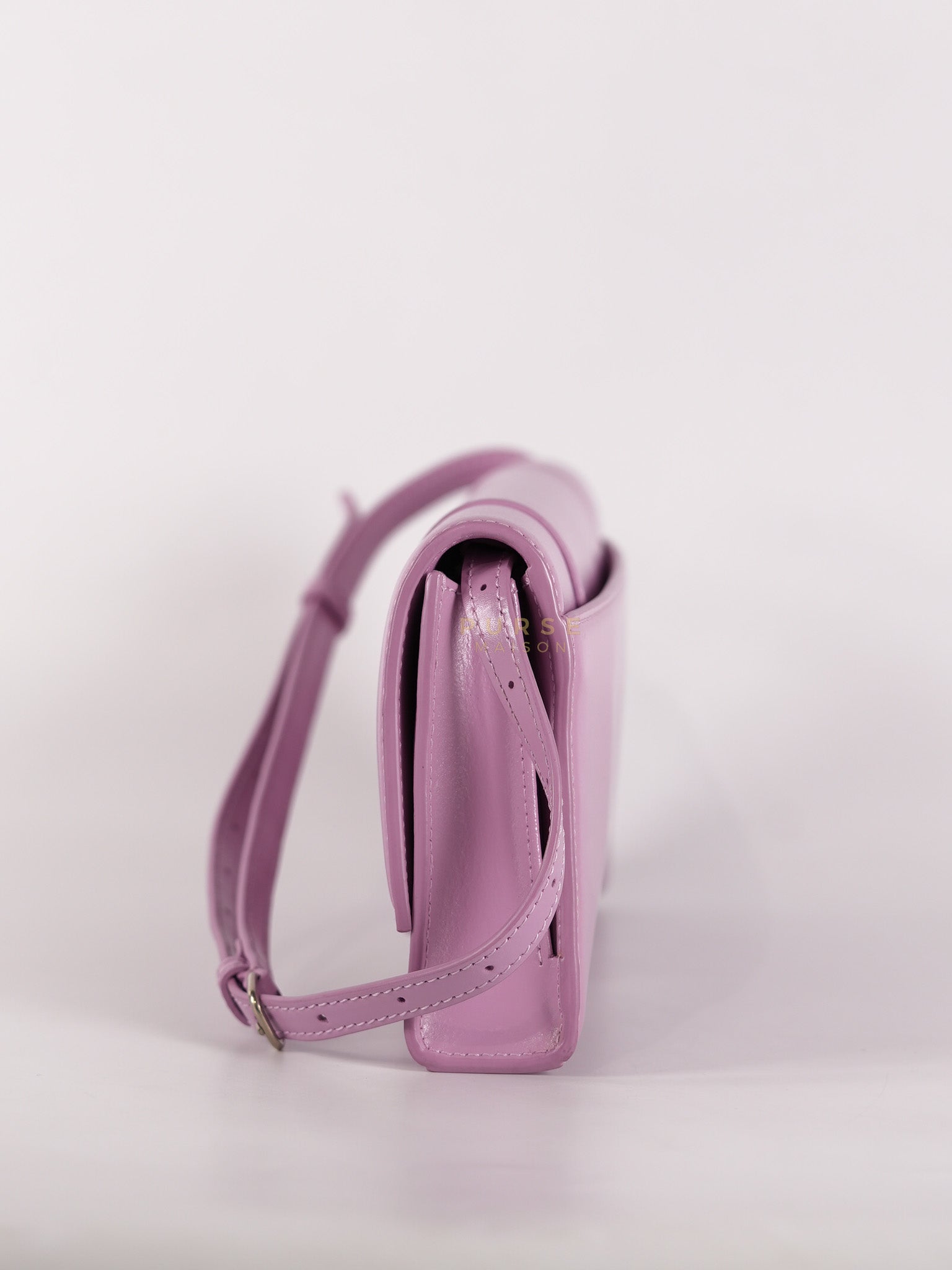 Hourglass Stretch in Light Purplish Pink in Smooth Calfskin Leather Shoulder Bag | Purse Maison Luxury Bags Shop