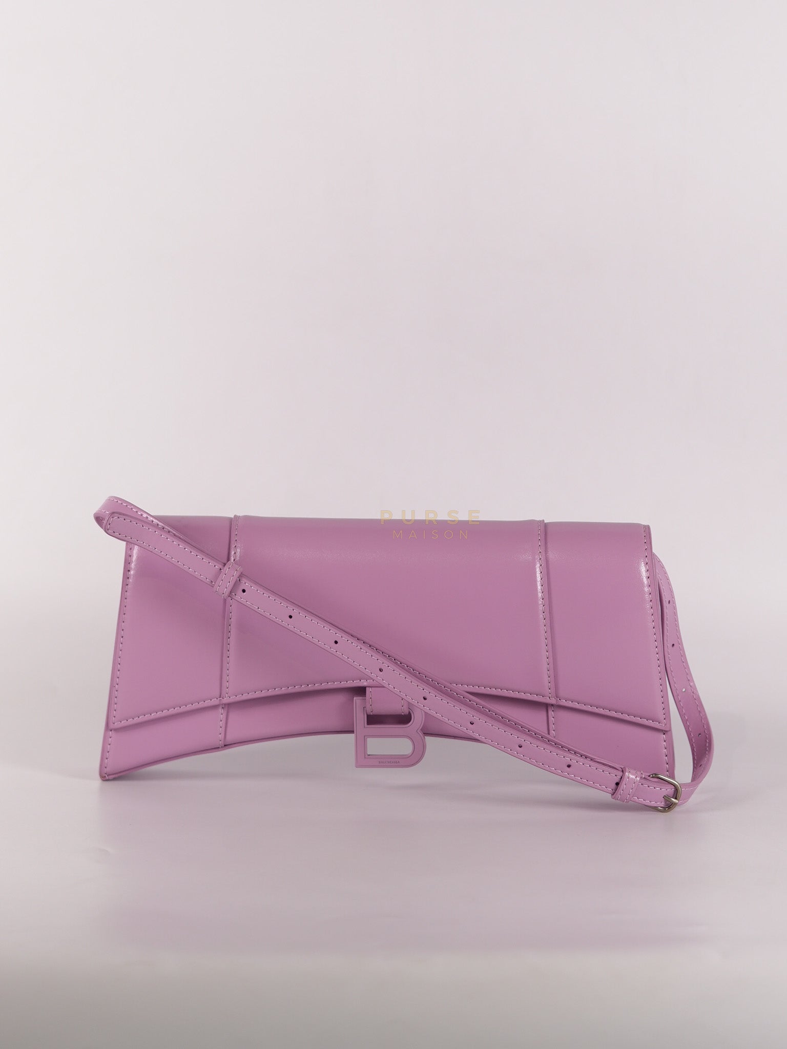 Hourglass Stretch in Light Purplish Pink in Smooth Calfskin Leather Shoulder Bag | Purse Maison Luxury Bags Shop