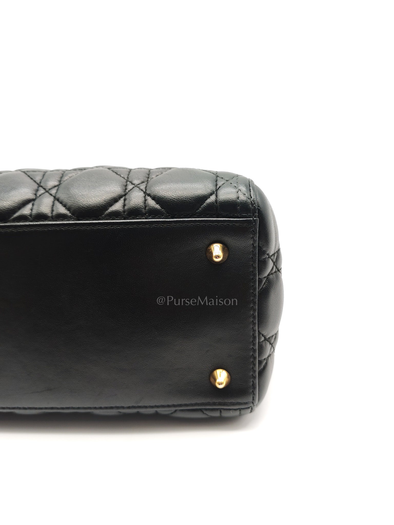 Christian Dior Lady Dior in Black Cannage Lambskin Leather Shoulder Bag