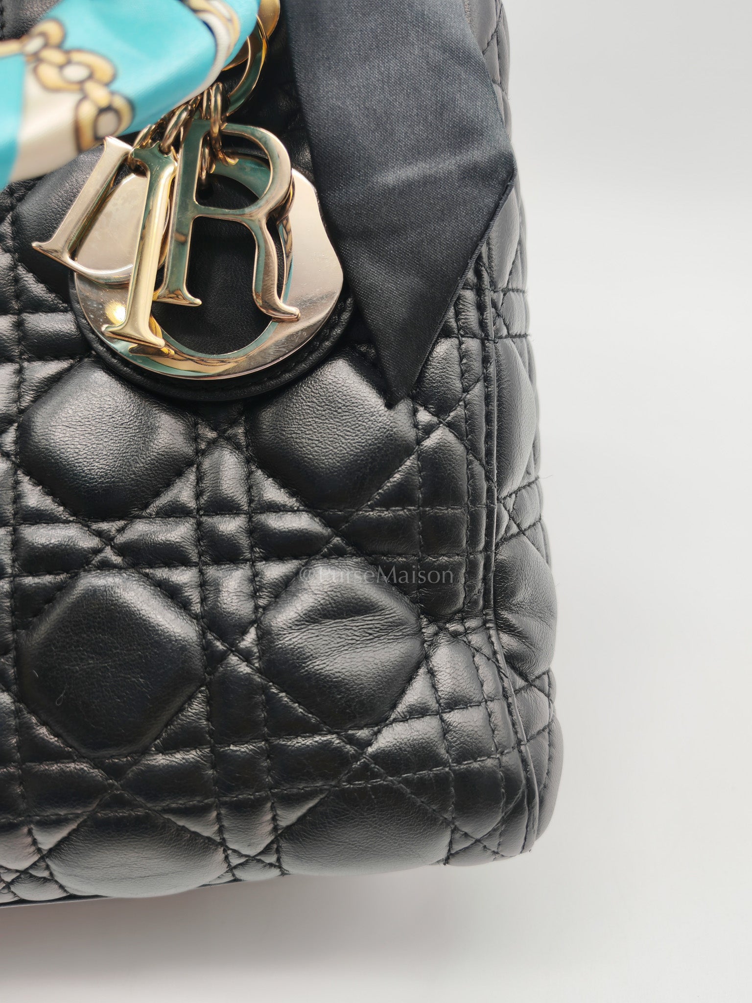 Christian Dior Lady Dior in Black Cannage Lambskin Leather Shoulder Bag