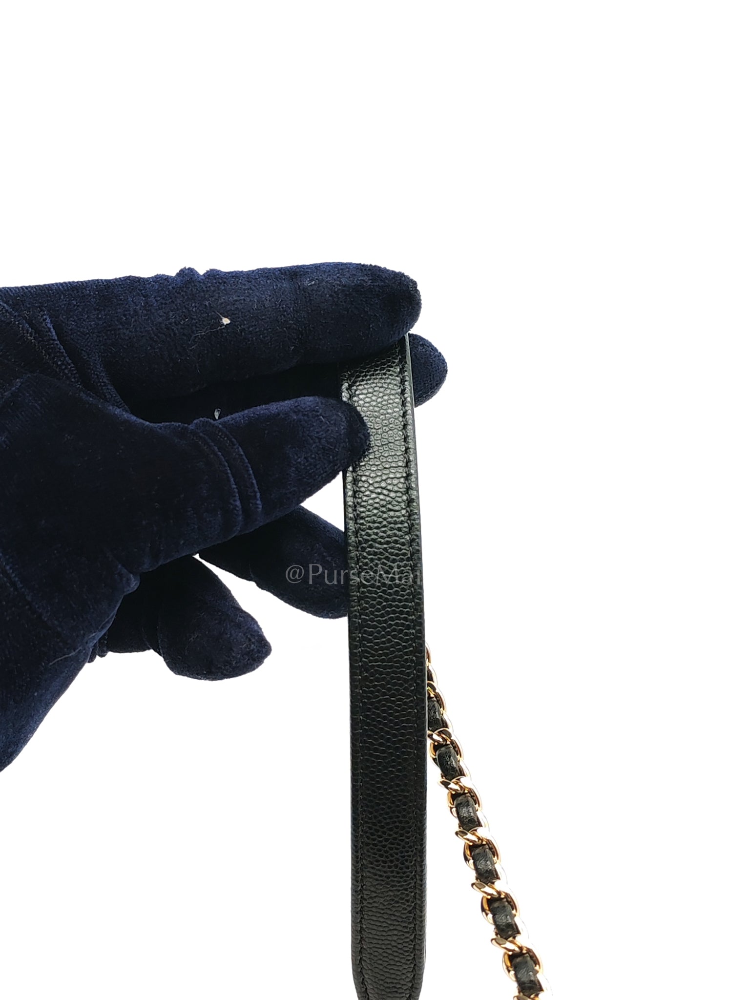 Coco Handle Small in Black Caviar Leather and Light Gold Hardware (Microchip) | Purse Maison Luxury Bags Shop