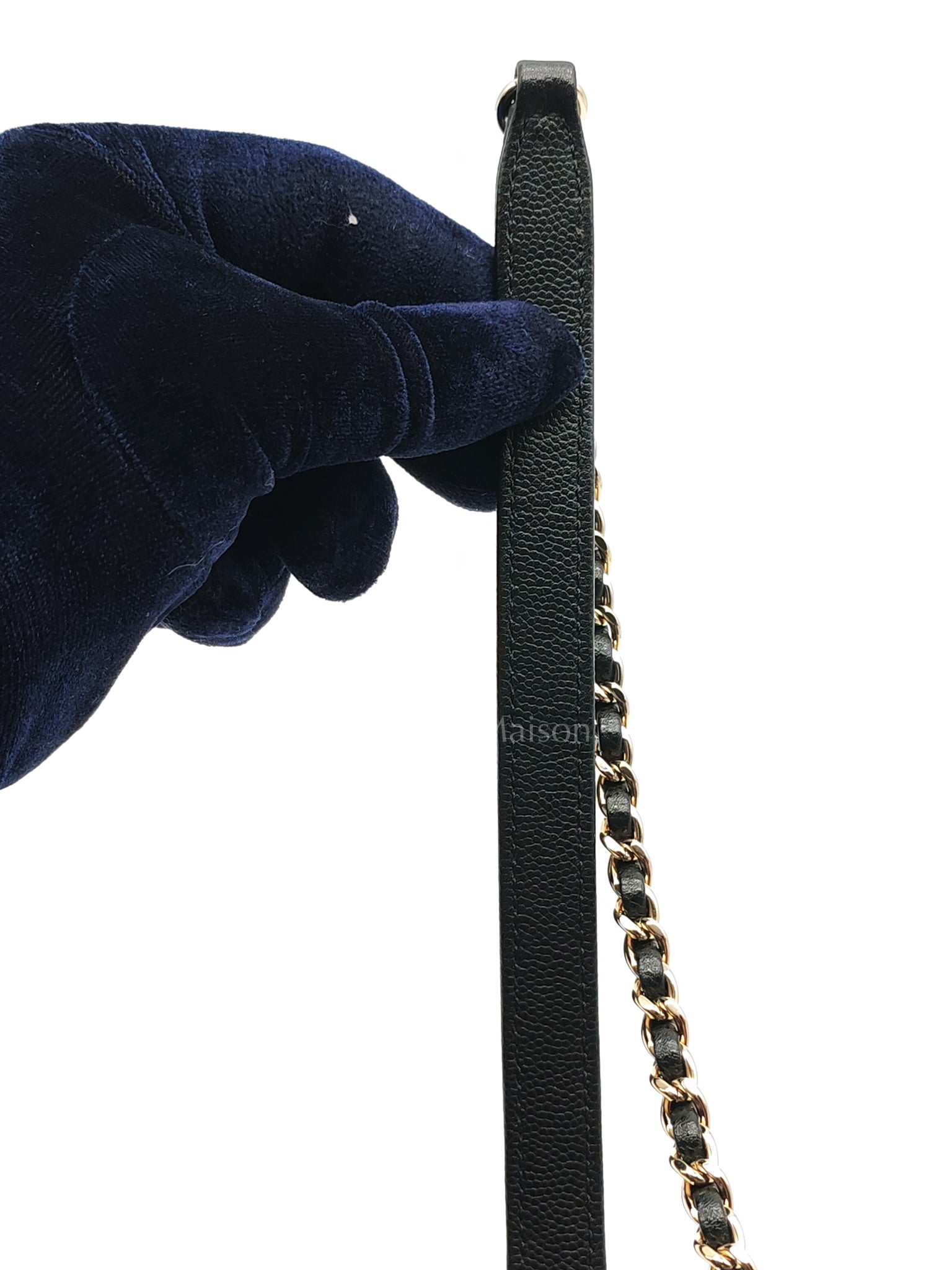 Coco Handle Small in Black Caviar Leather and Light Gold Hardware (Microchip) | Purse Maison Luxury Bags Shop