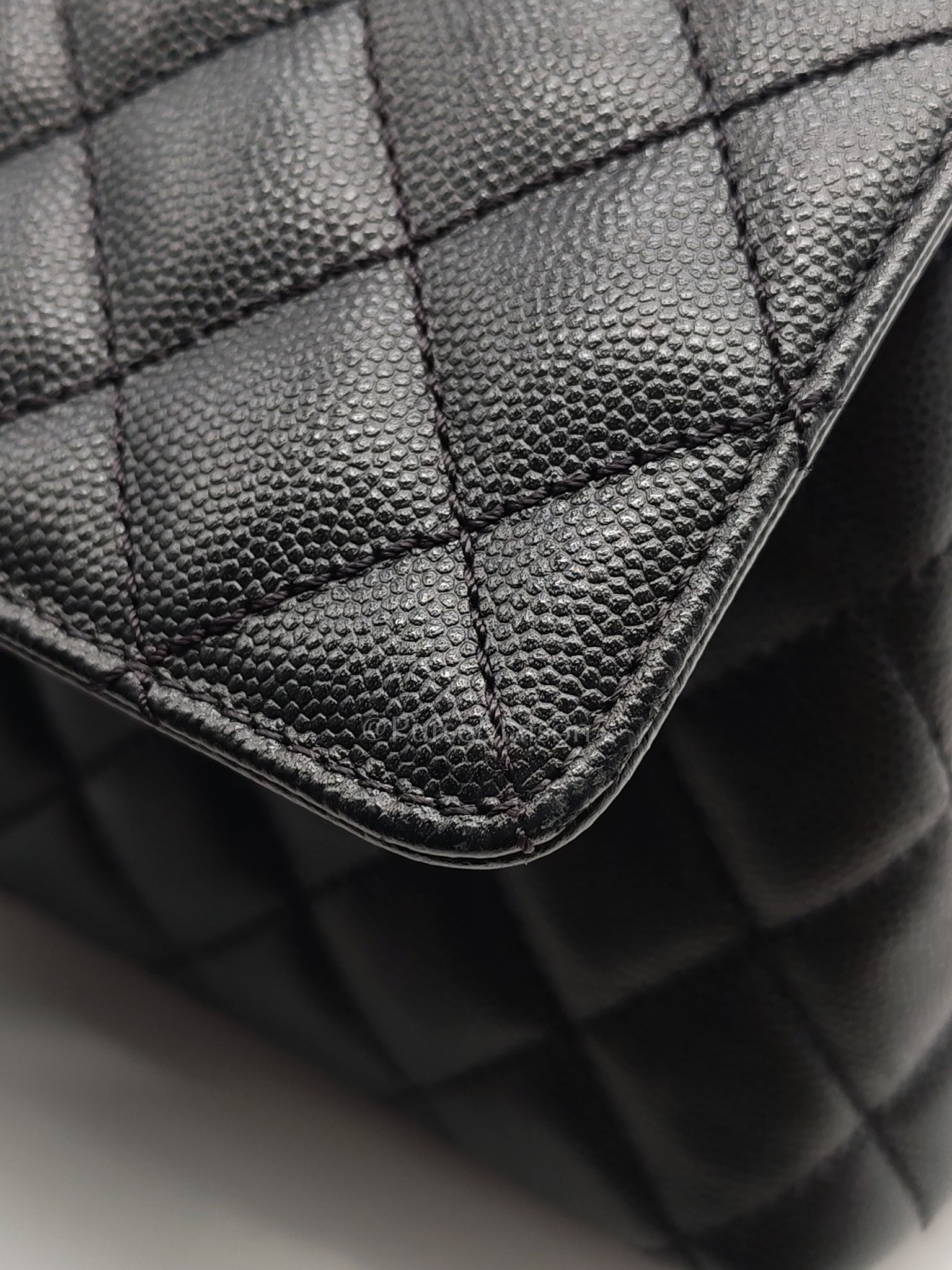 Coco Handle Small in Black Caviar Leather and Light Gold Hardware (Microchip) | Purse Maison Luxury Bags Shop