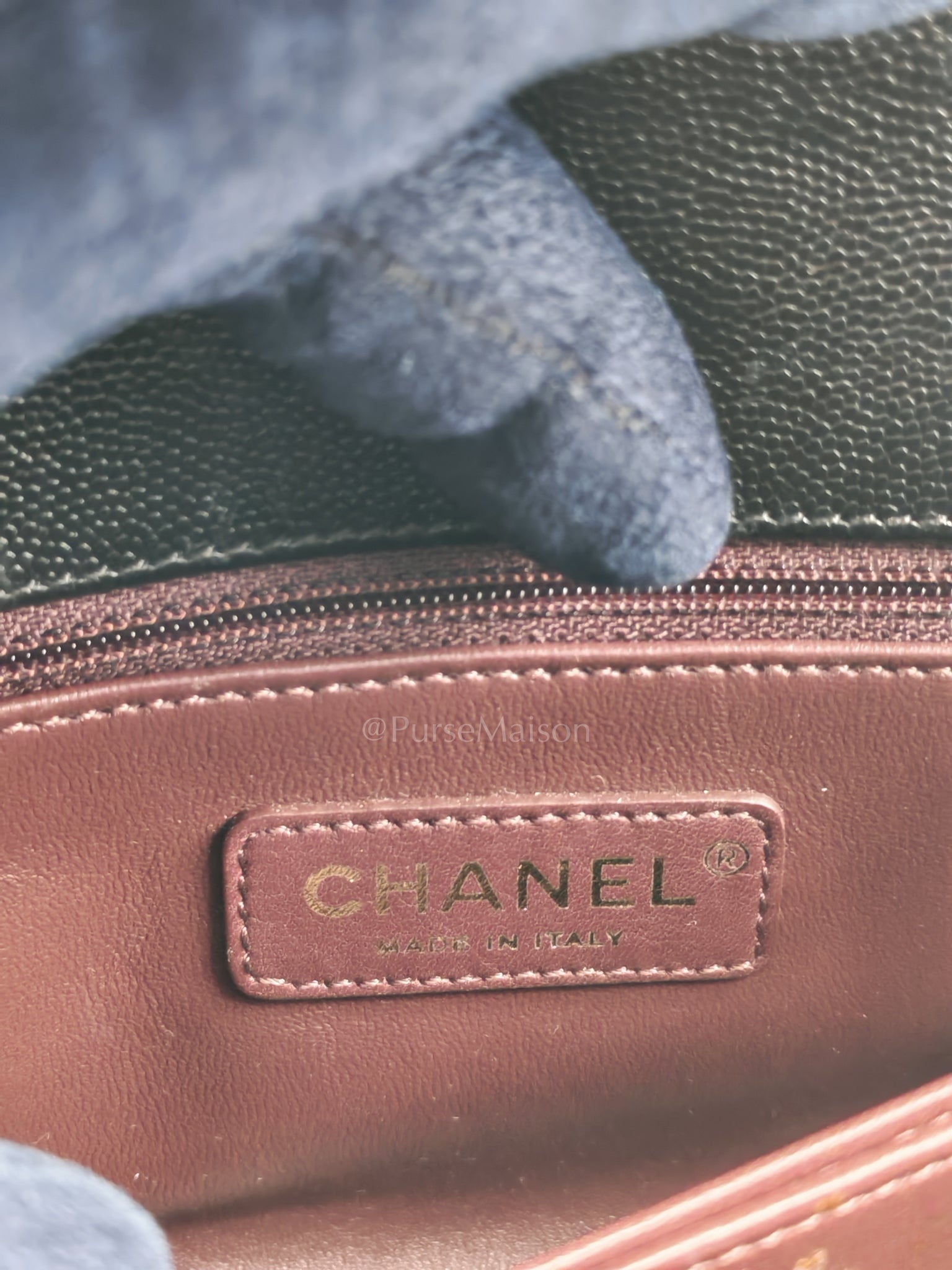 Coco Handle Small in Black Caviar Leather and Light Gold Hardware (Microchip) | Purse Maison Luxury Bags Shop