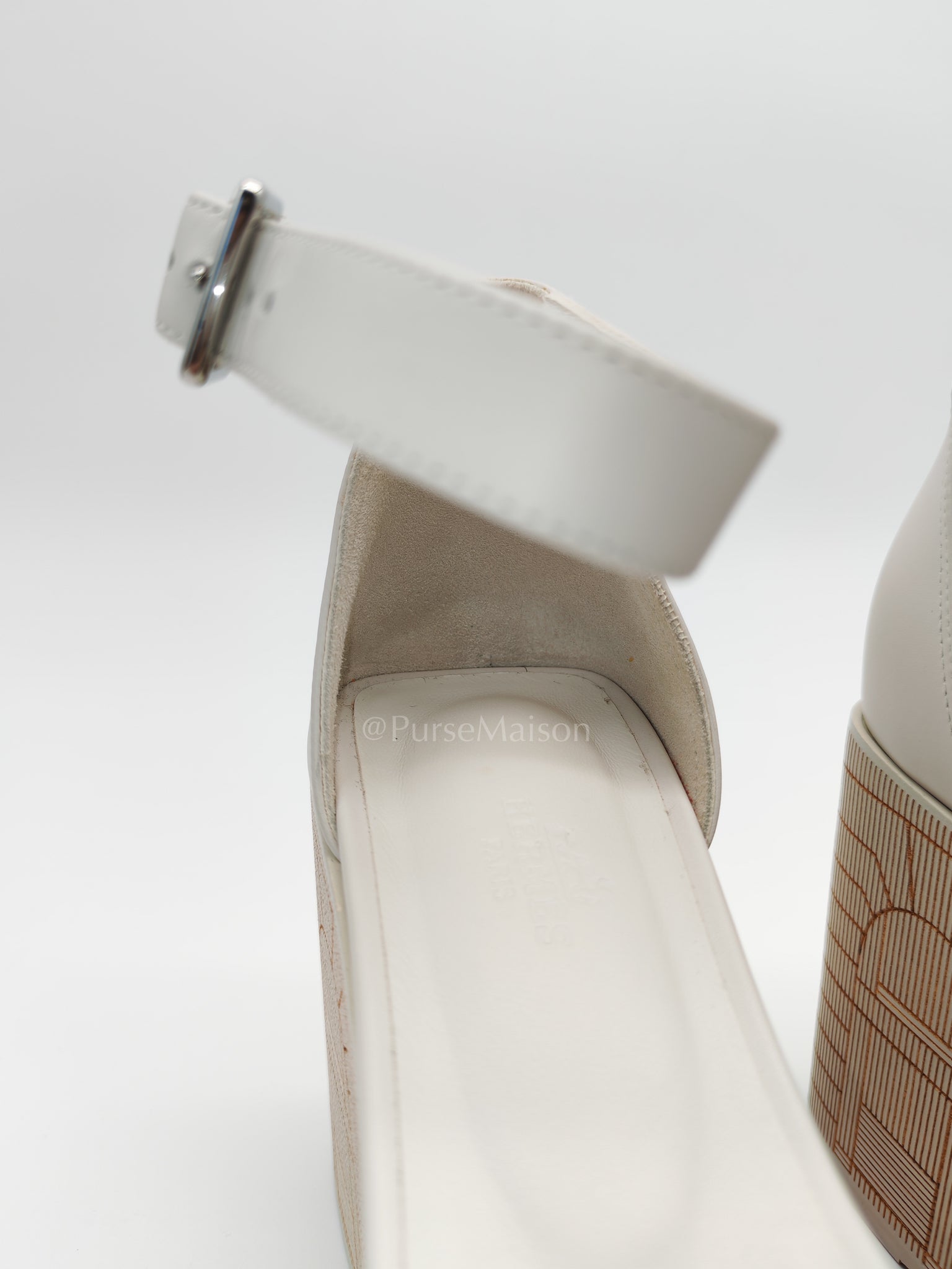 Illusion Blanc Wedge Sandals Size 38EU (24CM) | Purse Maison Luxury Bags Shop