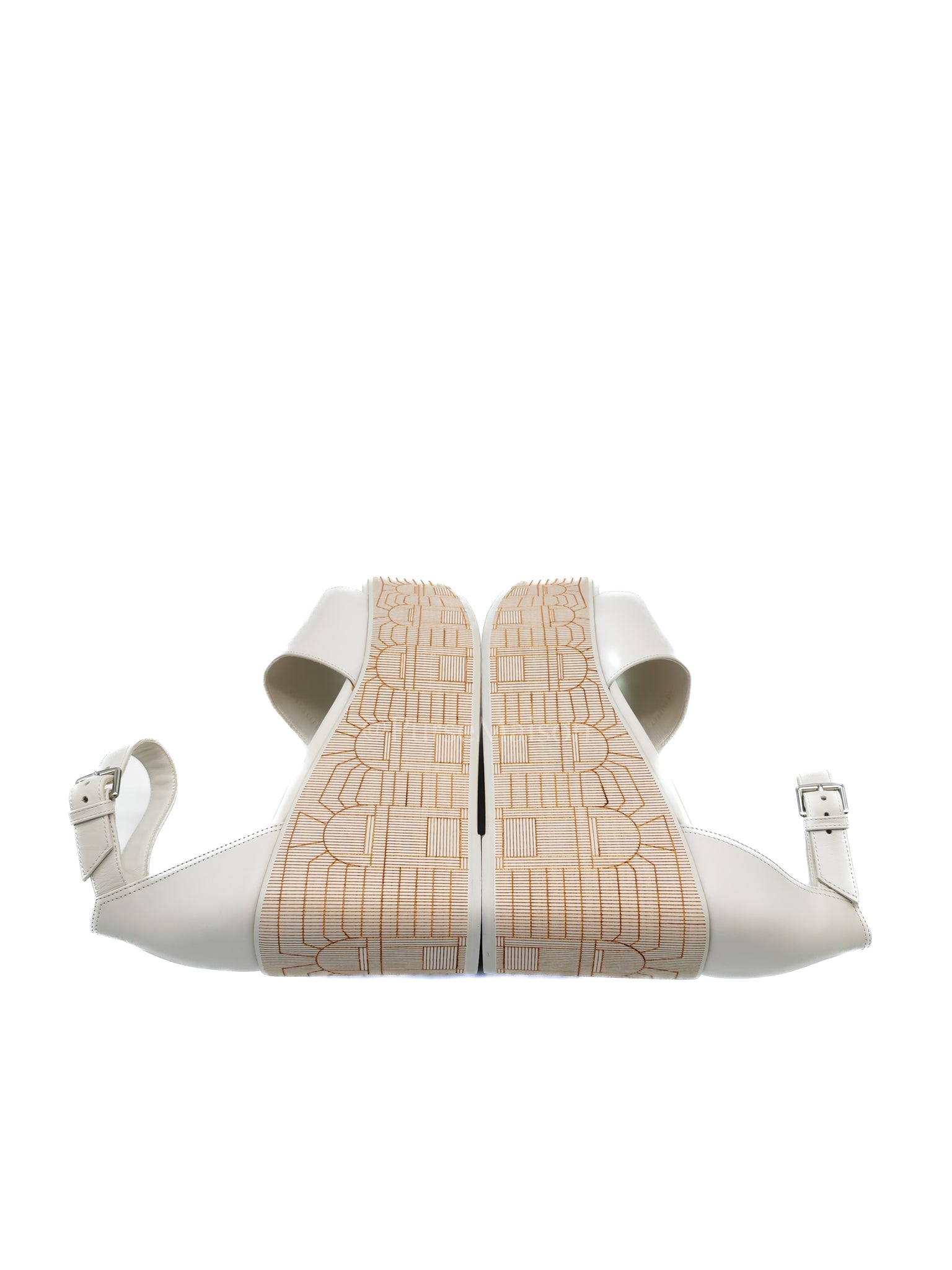 Illusion Blanc Wedge Sandals Size 38EU (24CM) | Purse Maison Luxury Bags Shop