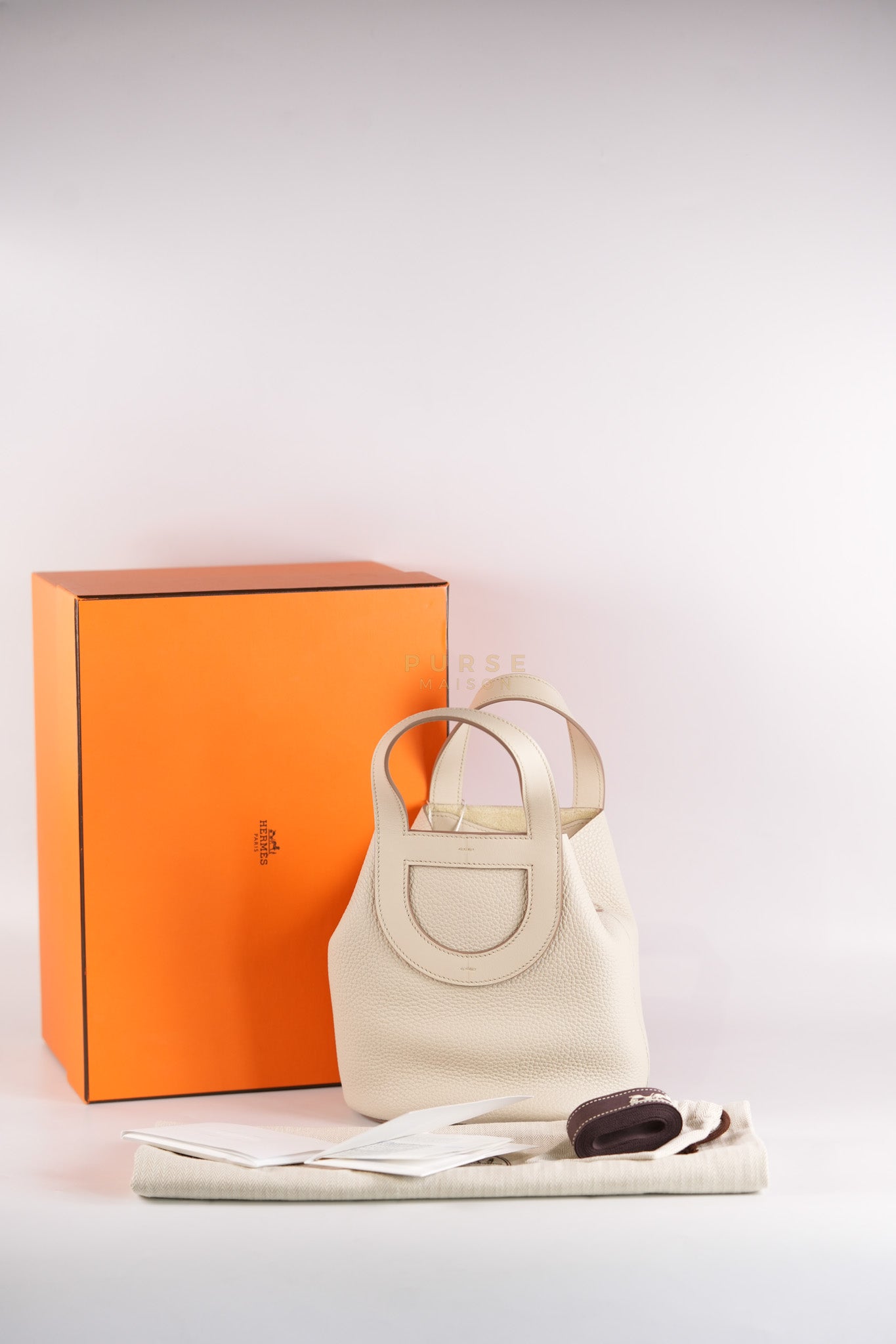 In the Loop 18 in Beton Clemence Leather and Gold Hardware Stamp U (2022) | Purse Maison Luxury Bags Shop