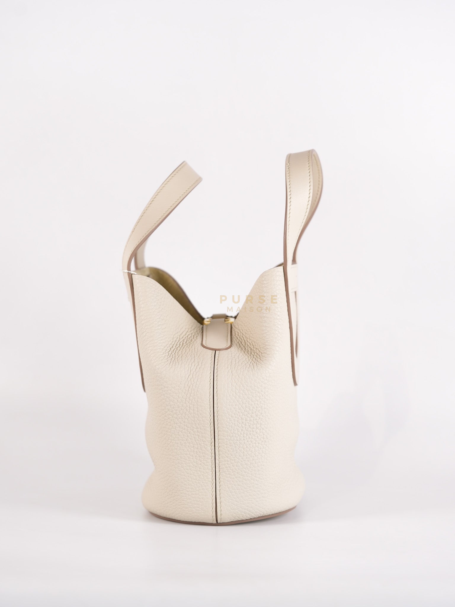 In the Loop 18 in Beton Clemence Leather and Gold Hardware Stamp U (2022) | Purse Maison Luxury Bags Shop